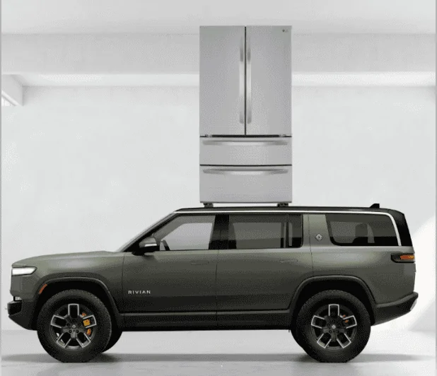 Rivian R1T R1S Sizing it up.. my power cooler arrived.. ICECO GO20 Dual Zone 1650924643137
