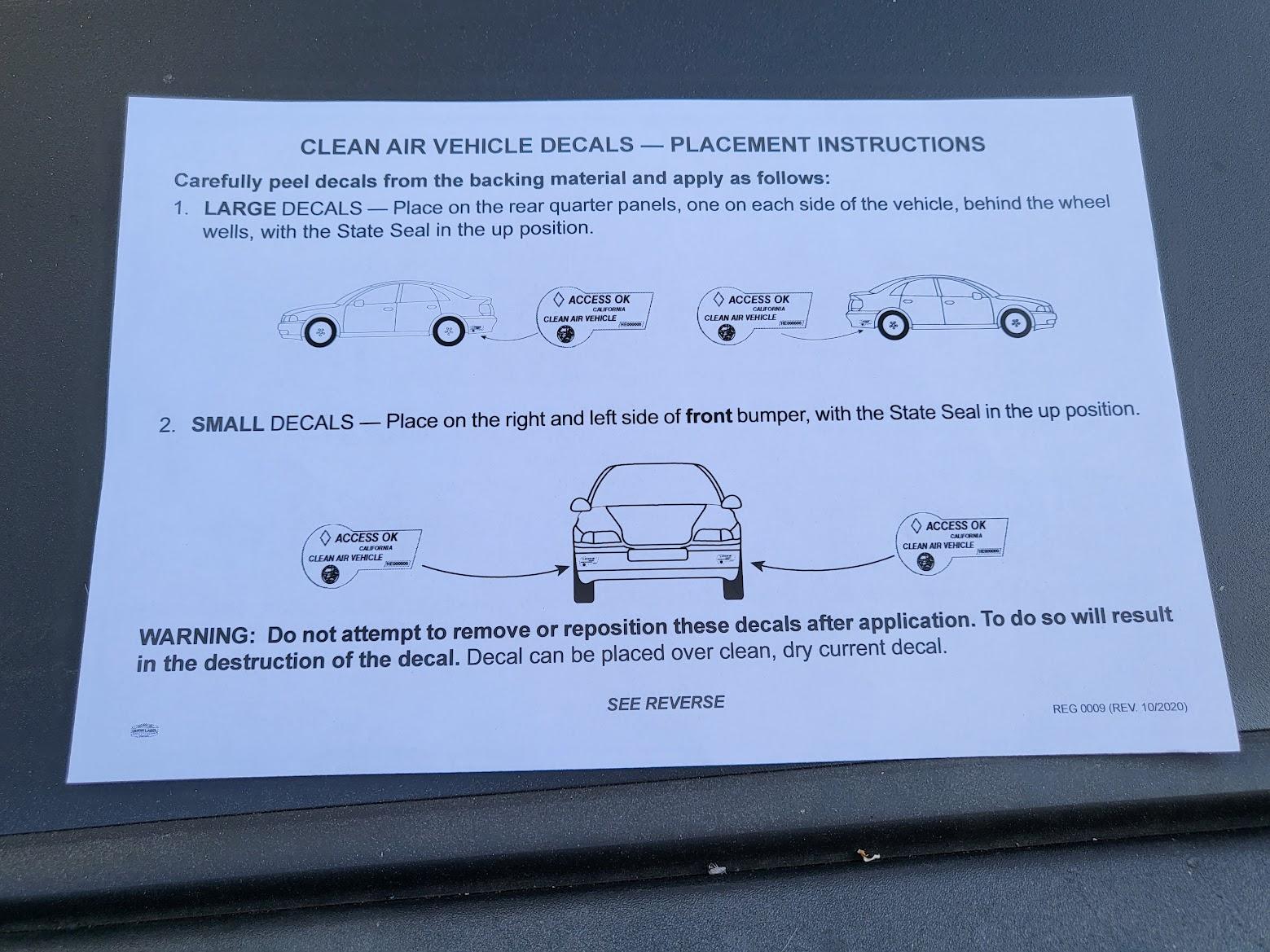 Rivian R1T R1S CA HOV Stickers Match our Accent Nicely (for '22 at least) 20220425_175436-1