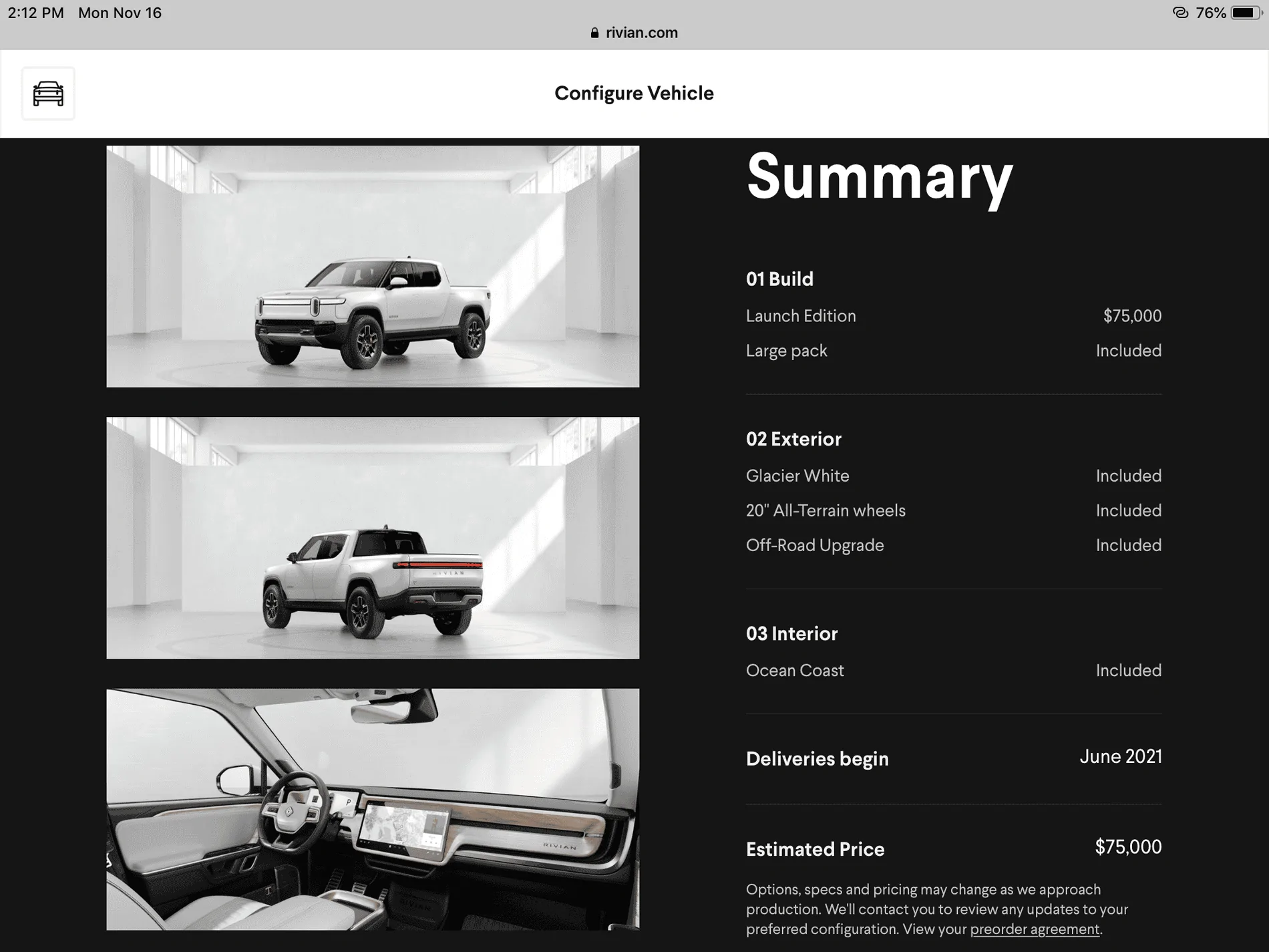 Rivian R1T R1S Rivian Configurator is Up For Reservation Holders! Share Your Build / Configuration Inside 770AB86E-7E04-48FC-8C7C-2D0E86485516