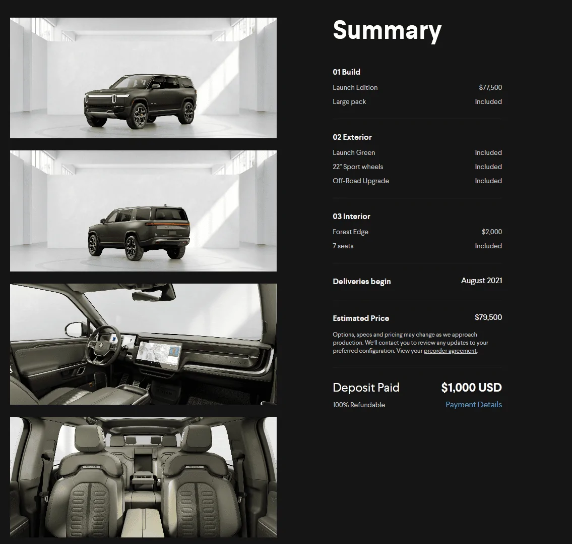 Rivian R1T R1S Rivian Configurator is Up For Reservation Holders! Share Your Build / Configuration Inside Screenshot_2020-11-16 Rivian(1)