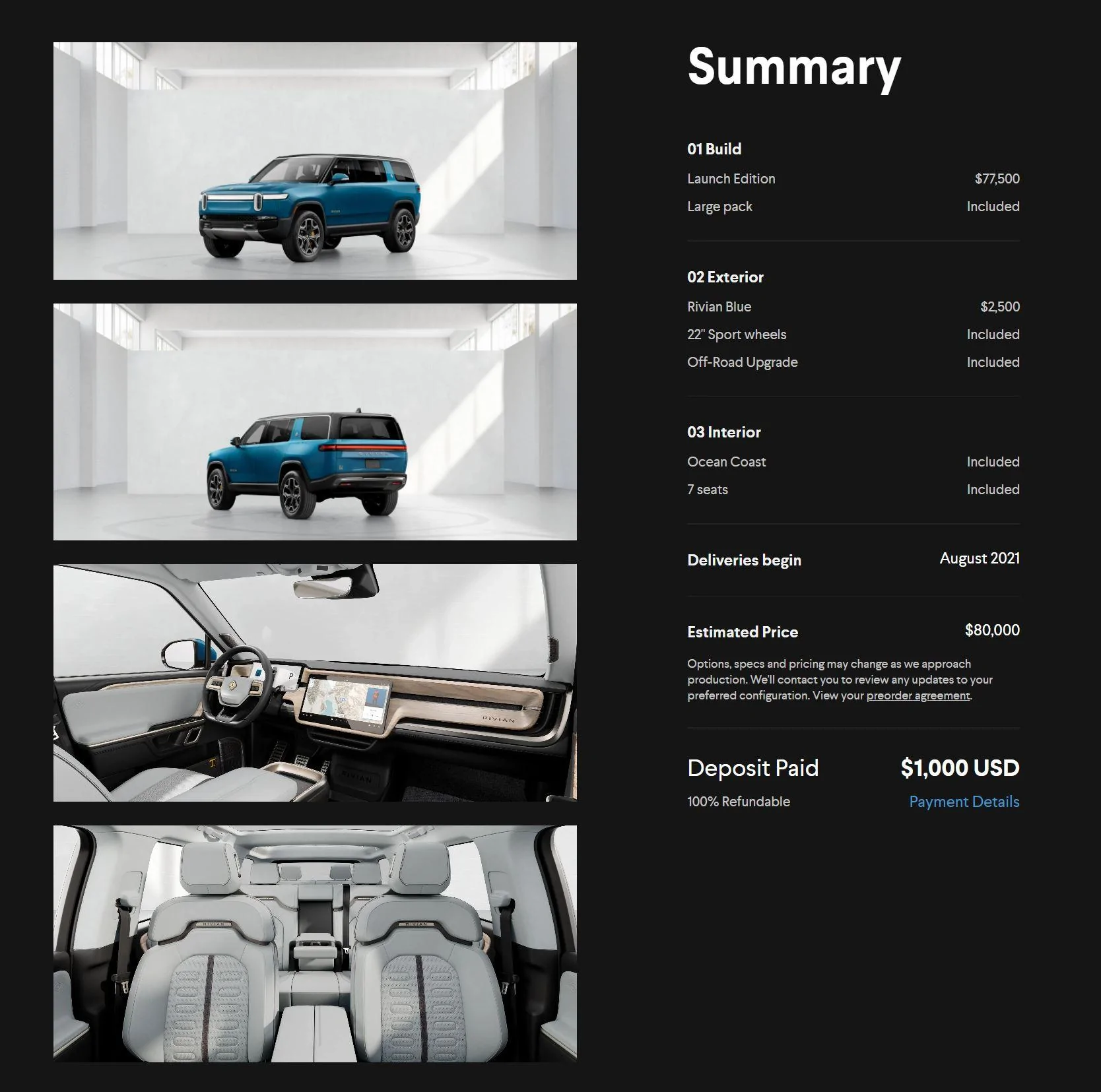 Rivian R1T R1S Rivian Configurator is Up For Reservation Holders! Share Your Build / Configuration Inside Captur