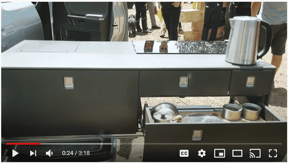 Rivian R1T R1S How much space the Camp Kitchen takes up inside the gear tunnel? 1605573533549