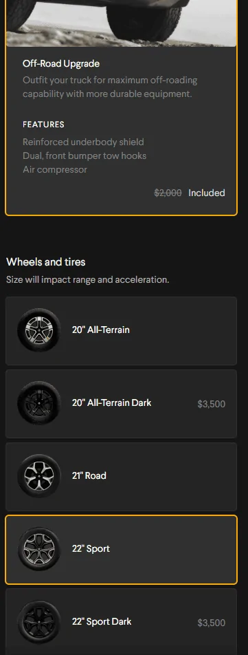 Rivian R1T R1S Launch Edition R1T & R1S get 20" black wheel option 1608485561091