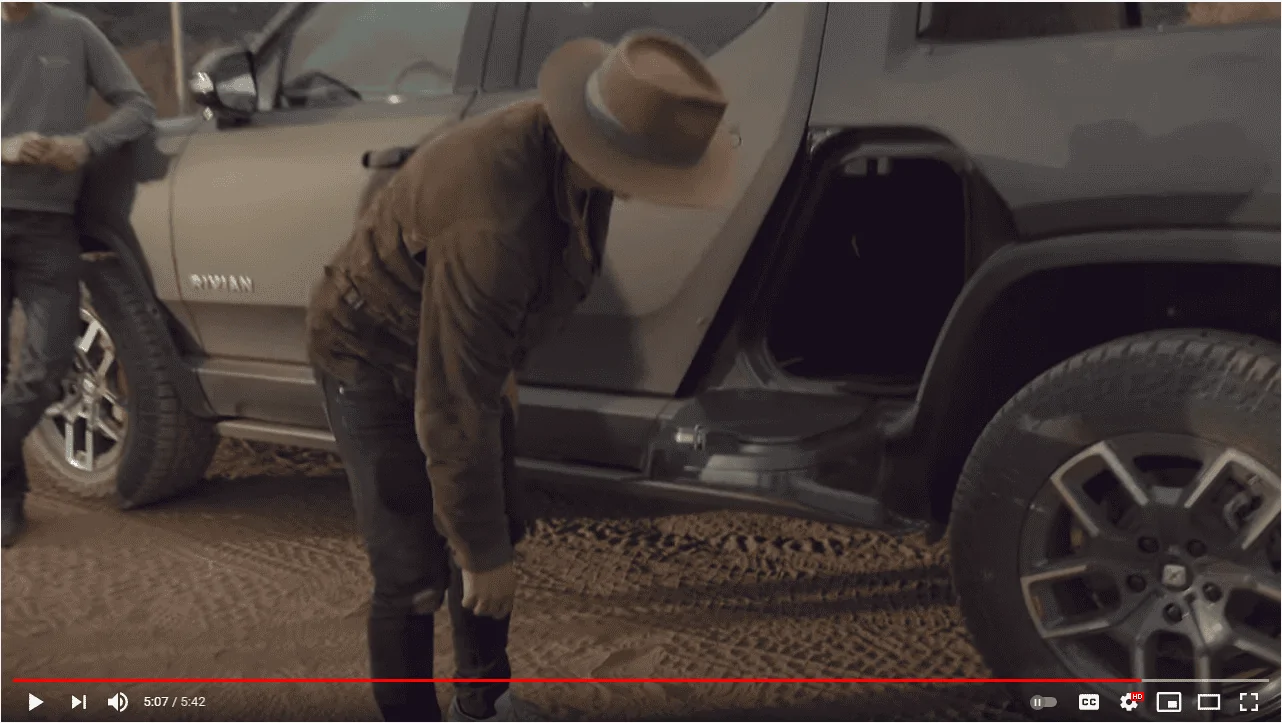 Rivian R1T R1S Rivian videos as posted on Rivian Stories or their YouTube channel. gear tunnel