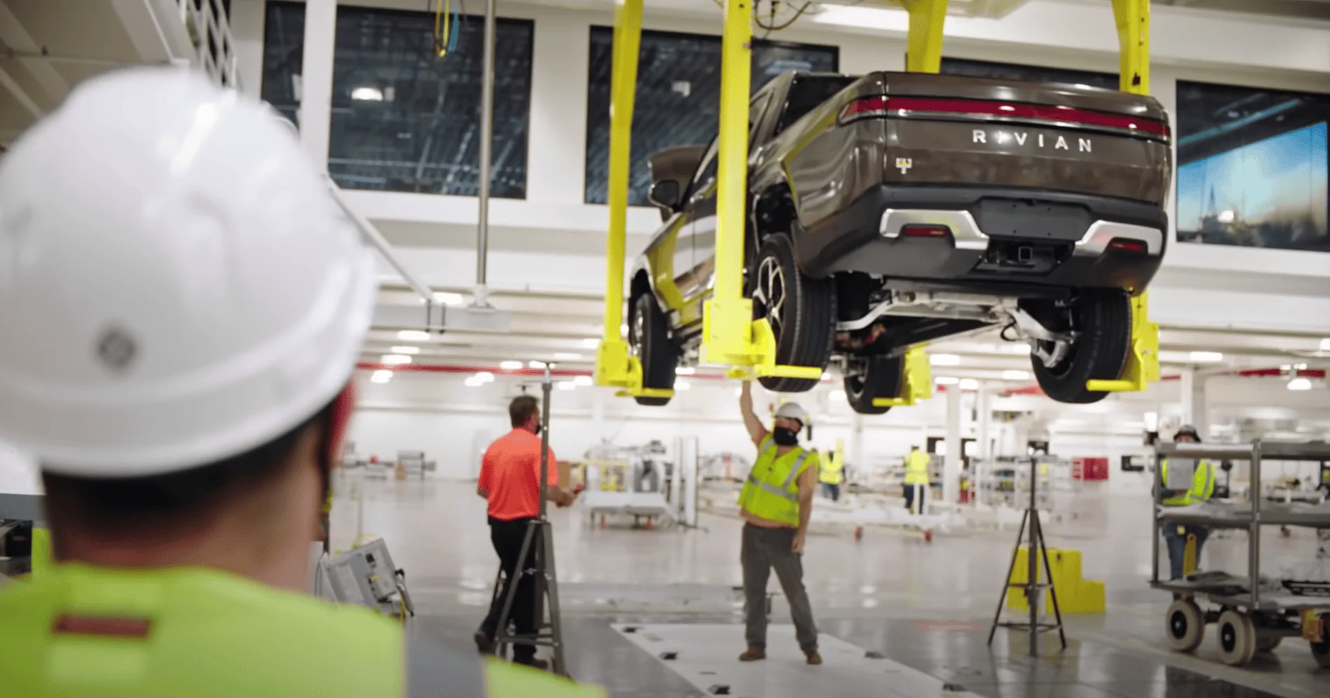Rivian R1T R1S "Launch Green" paint stand-ins 1612124701298