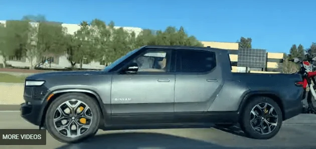 Rivian R1T R1S Two More R1T Prototypes Spotted, Including Matte Black Wrapped R1T highway slam shot