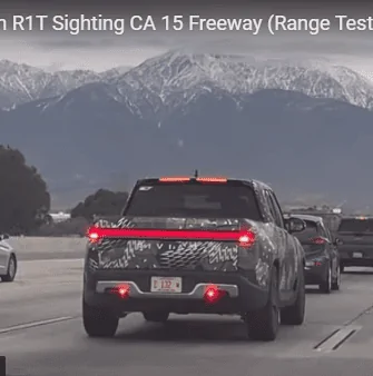 Rivian R1T R1S New video:  Rivian R1T driving on the CA 15 Freeway R1T CA freeway rear lamps