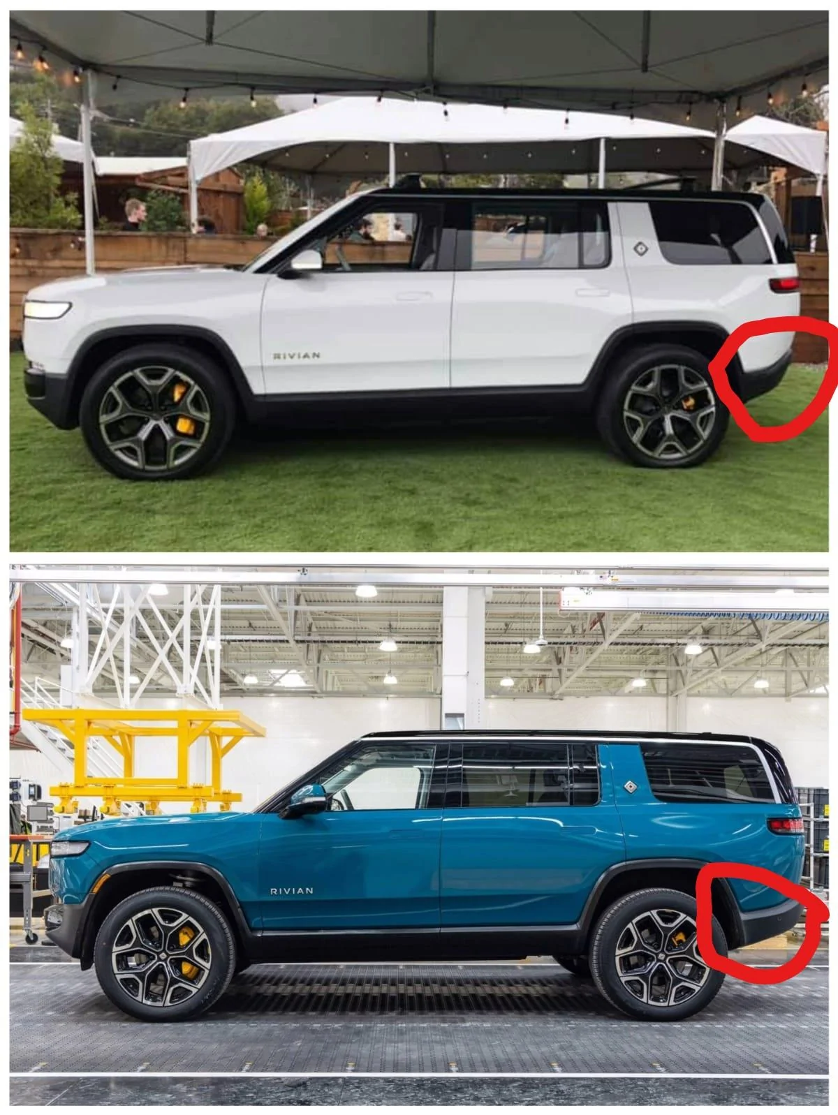 Rivian R1T R1S R1S Spotted Out Testing! InkedR1S Prototype vs Productionv2_LI