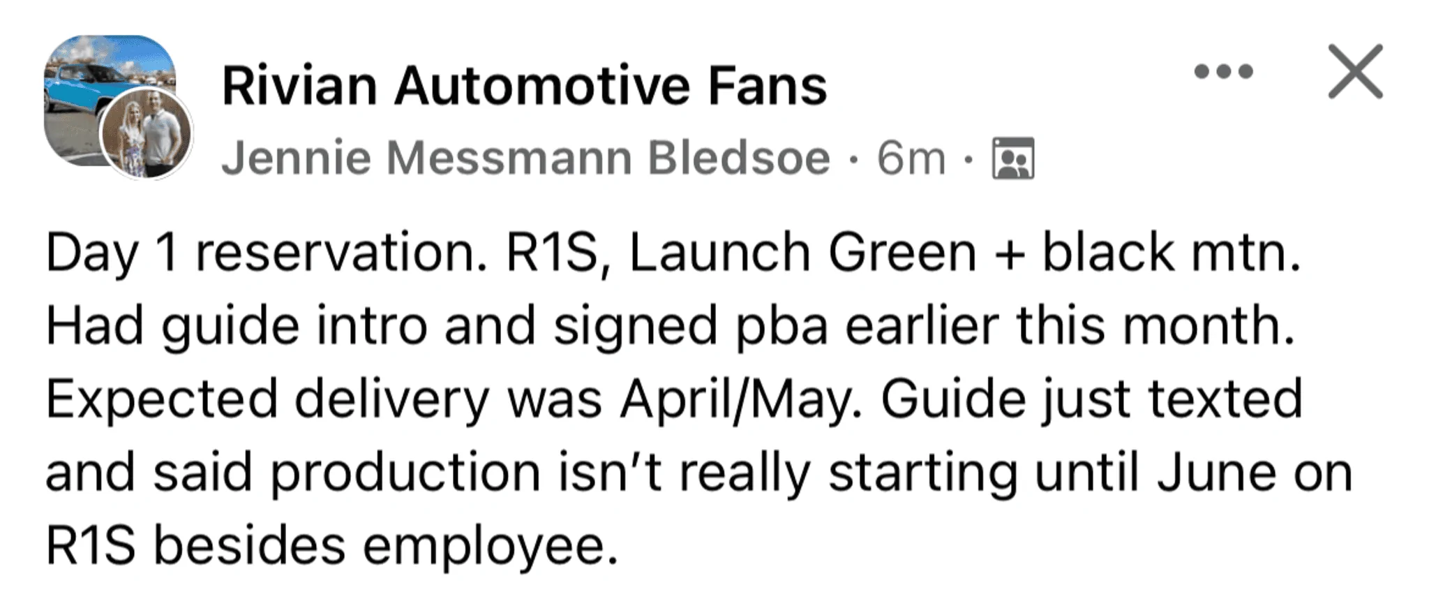 Rivian R1T R1S Guide gave me an official R1S delay image-1