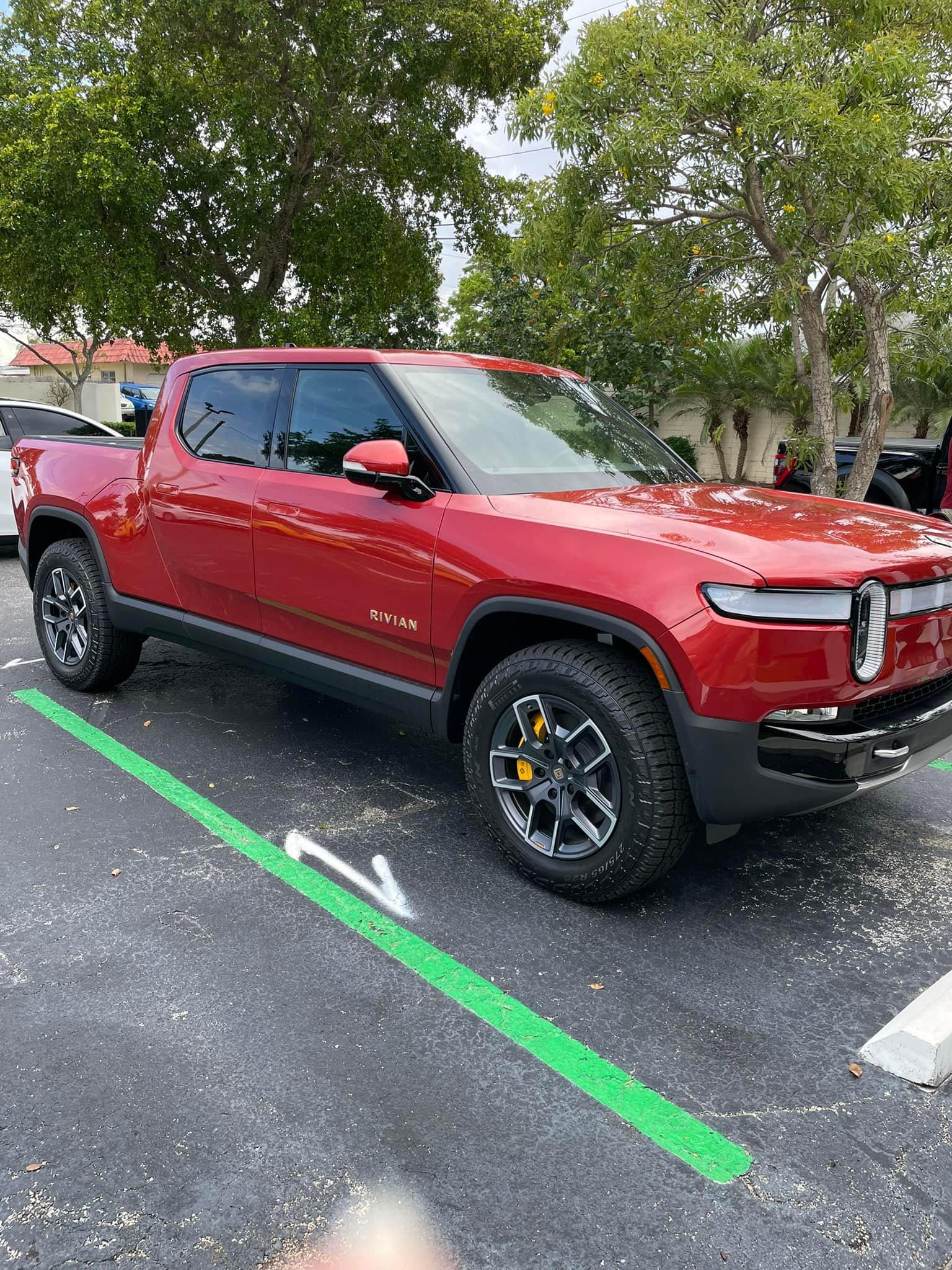 Rivian R1T R1S RED CANYON Rivian Photos Canyon Red Rivian R1T 1
