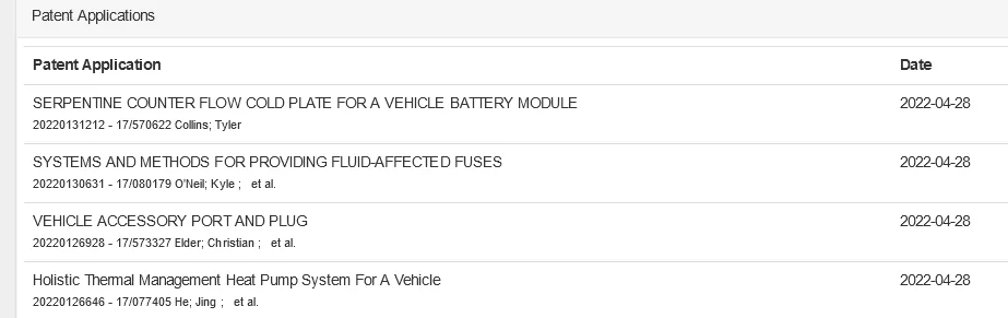 Rivian R1T R1S Cool Rivian Patent/TradeMark Info 1651436173327