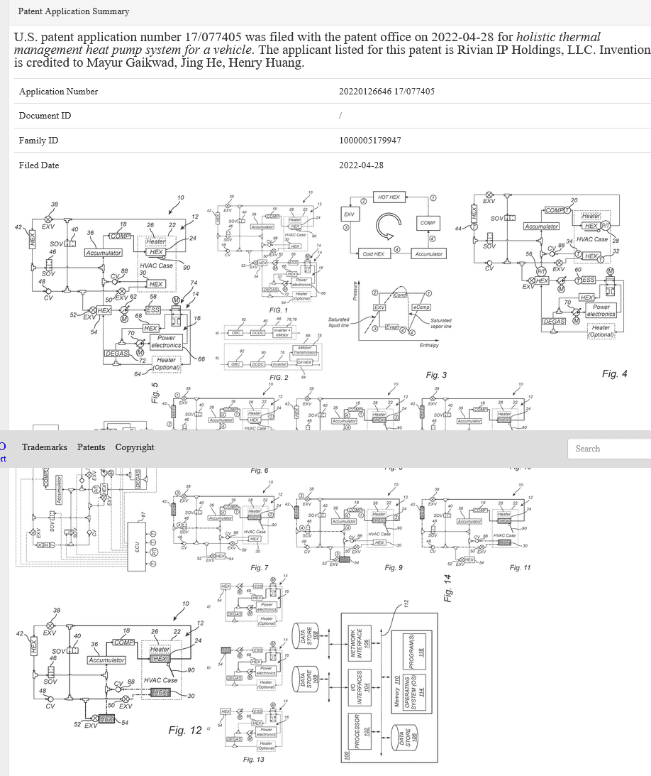 Rivian R1T R1S Rivian Heat Pump Patent Filed 1651436794971