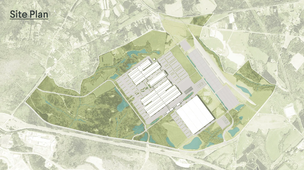 Rivian R1T R1S Rivian announces: "A milestone in our progress in Georgia" and releases plant site plans / map Site plan of Rivian's future Georgia manufacturing campus. Over 50% of the site's acreage wil