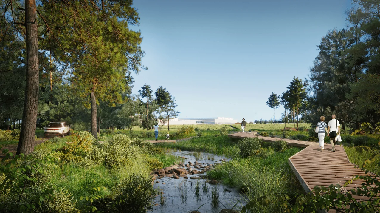 Rivian R1T R1S Rivian announces: "A milestone in our progress in Georgia" and releases plant site plans / map anufacturing-campus-this-rendering-shows-a-vie-png