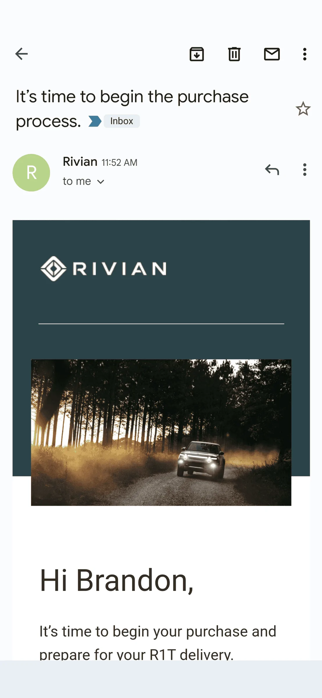 Rivian R1T R1S Any "March-April" delivery people contacted? Screenshot_20220504-115823