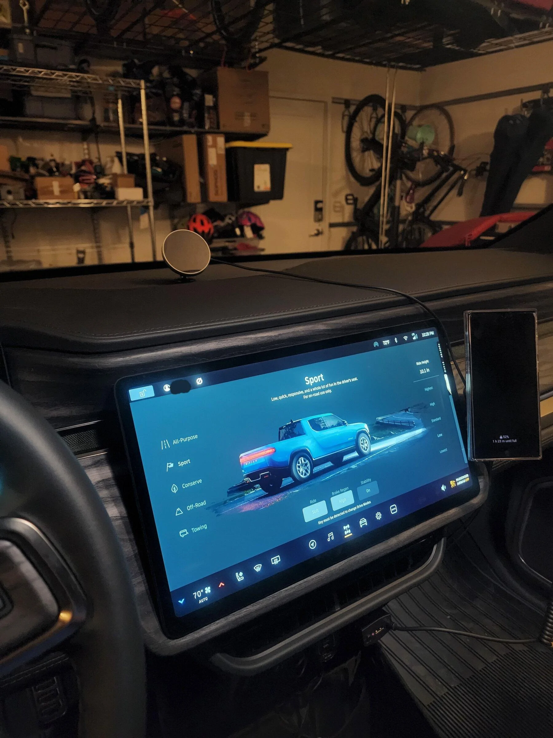 Rivian R1T R1S Mounting a cell phone.  Has anyone done it? 20220508_222823