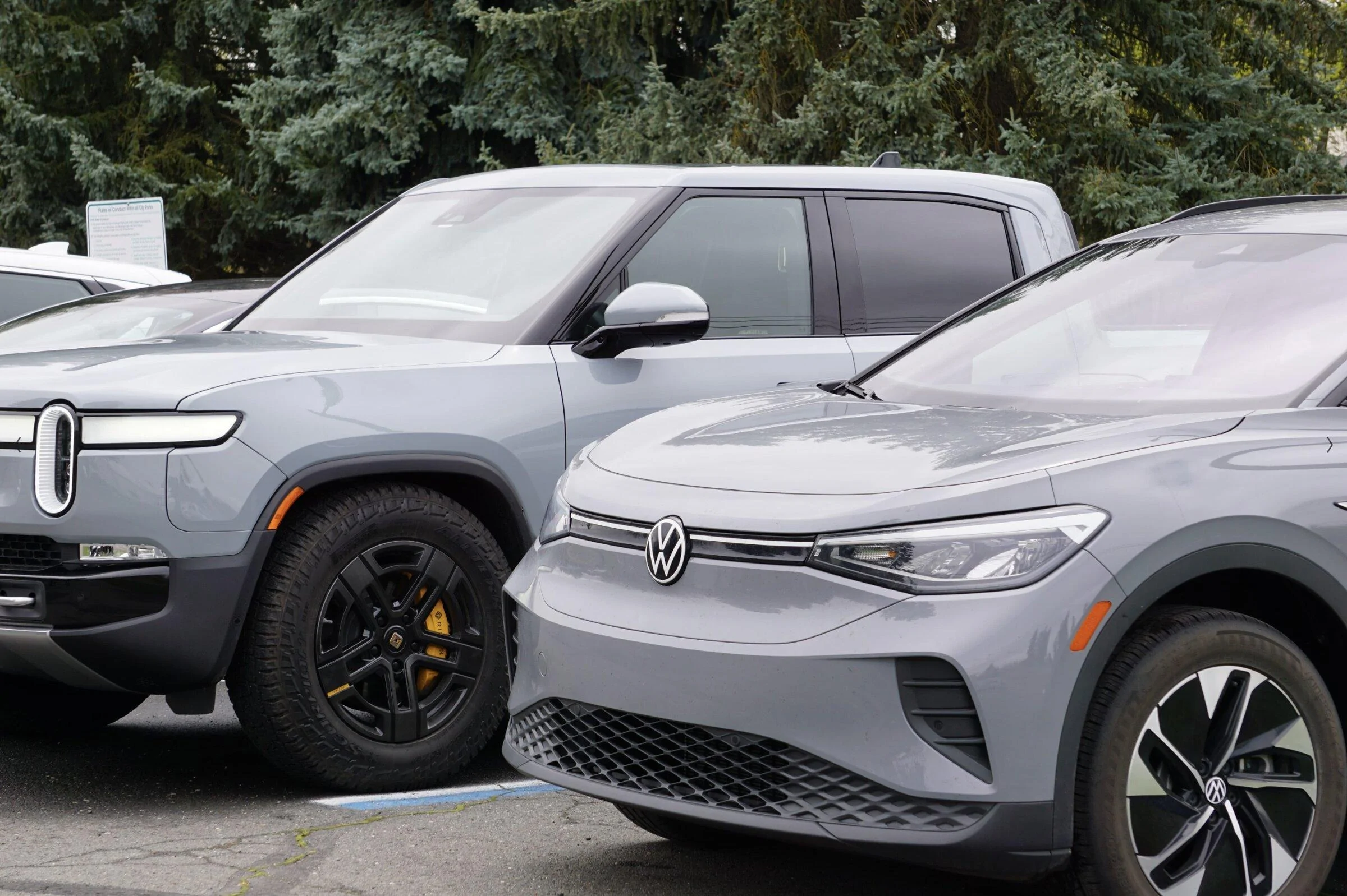 Rivian R1T R1S Limestone Rivian R1T vs Cactus Gray Ford Bronco Screen Shot 2022-05-11 at 8.39.38 PM