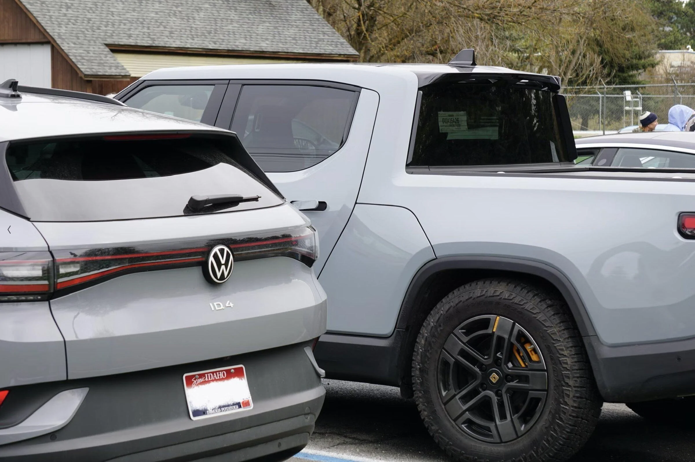 Rivian R1T R1S Limestone Rivian R1T vs Cactus Gray Ford Bronco Screen Shot 2022-05-11 at 8.39.47 PM