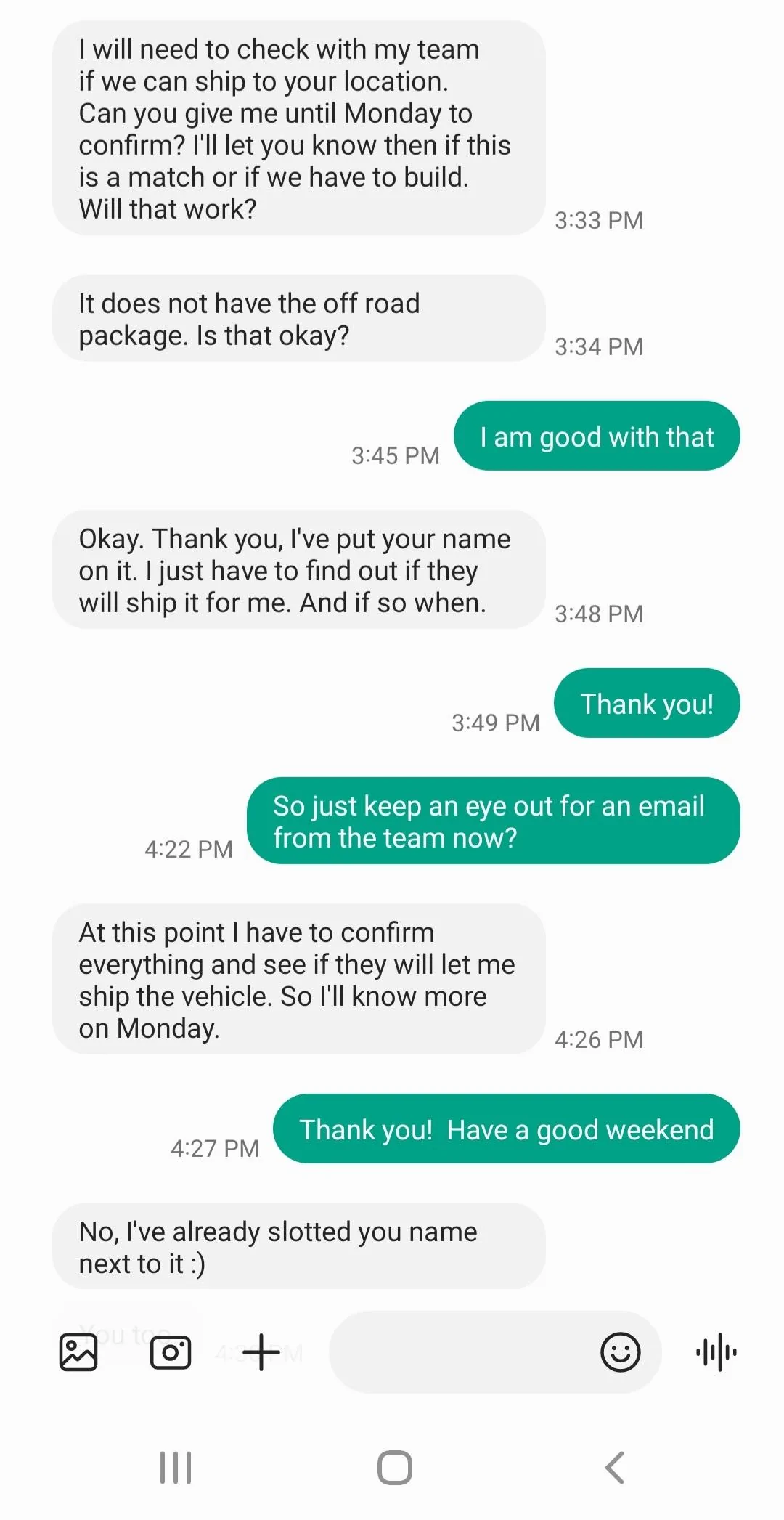 Rivian R1T R1S May/June Deliveries Thread Screenshot_20220513-163508_Messages