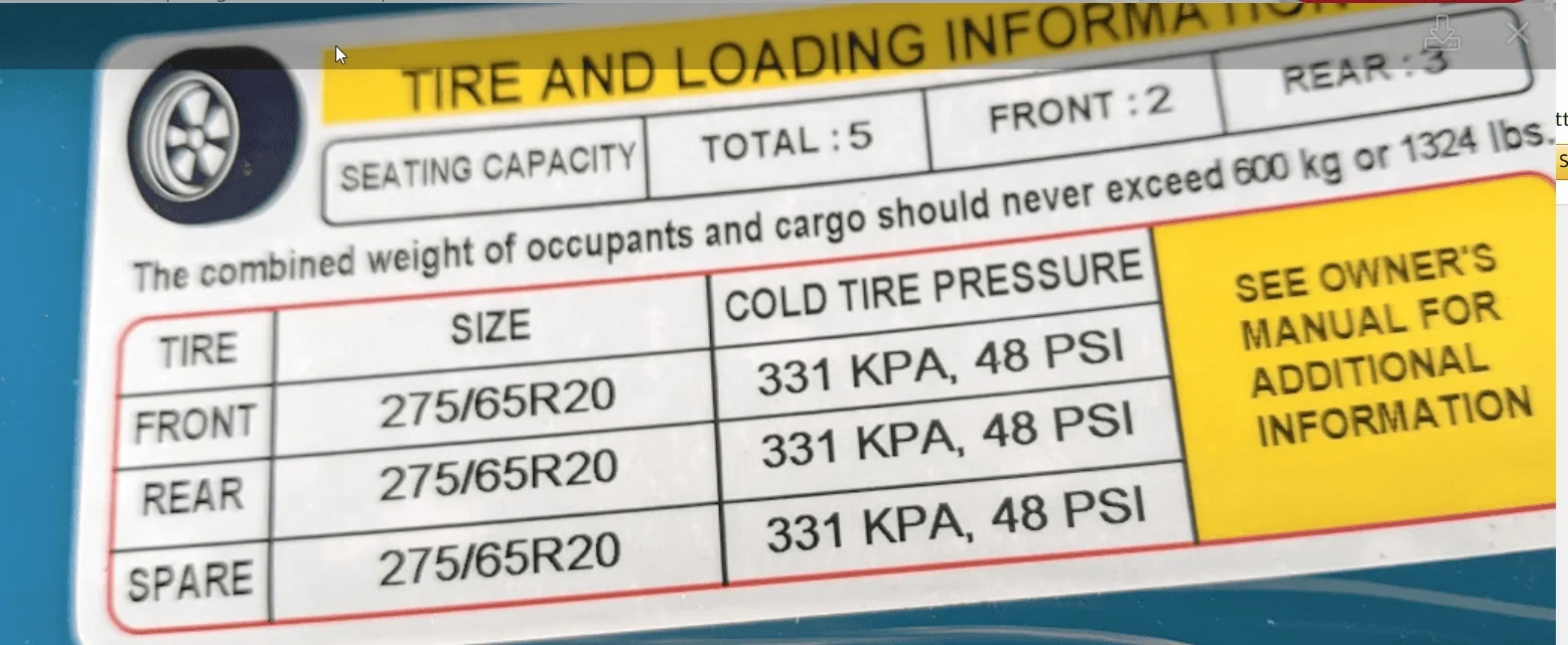 Rivian R1T R1S Actual load stickers, please post 1652822899413