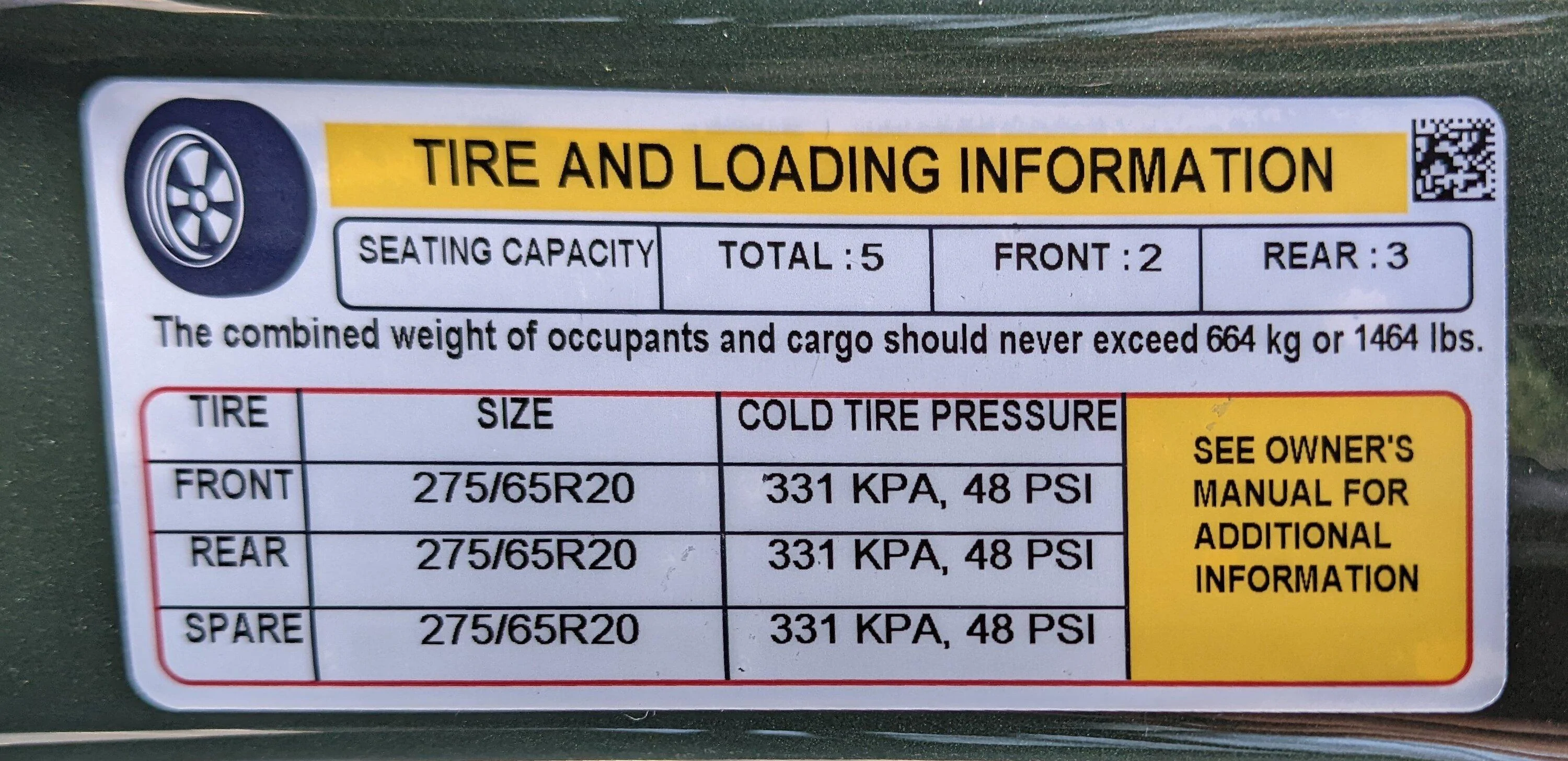 Rivian R1T R1S Actual load stickers, please post PXL_20220516_182059097~2