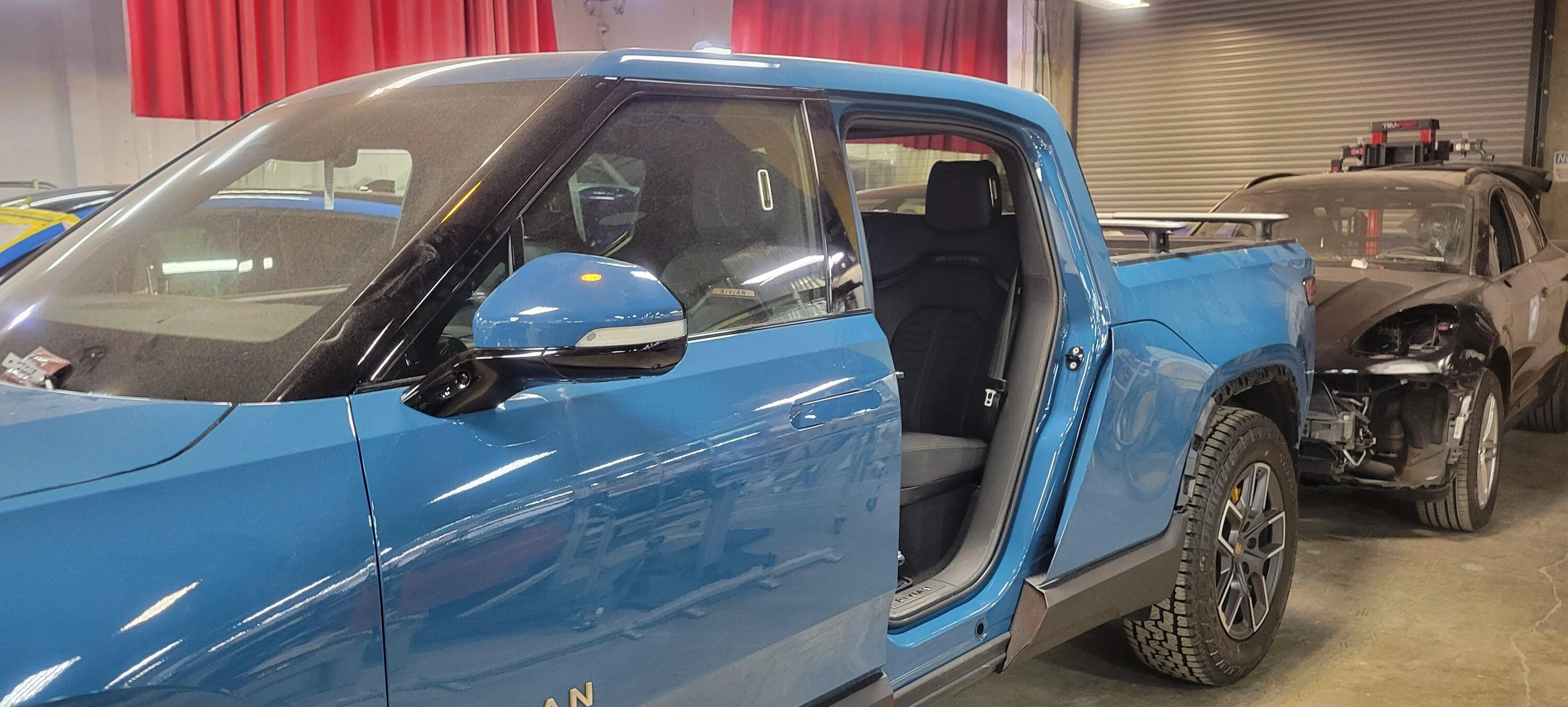 Rivian R1T R1S My Partially Disassembled R1T at the Body Shop For Repaint 20220518_112119