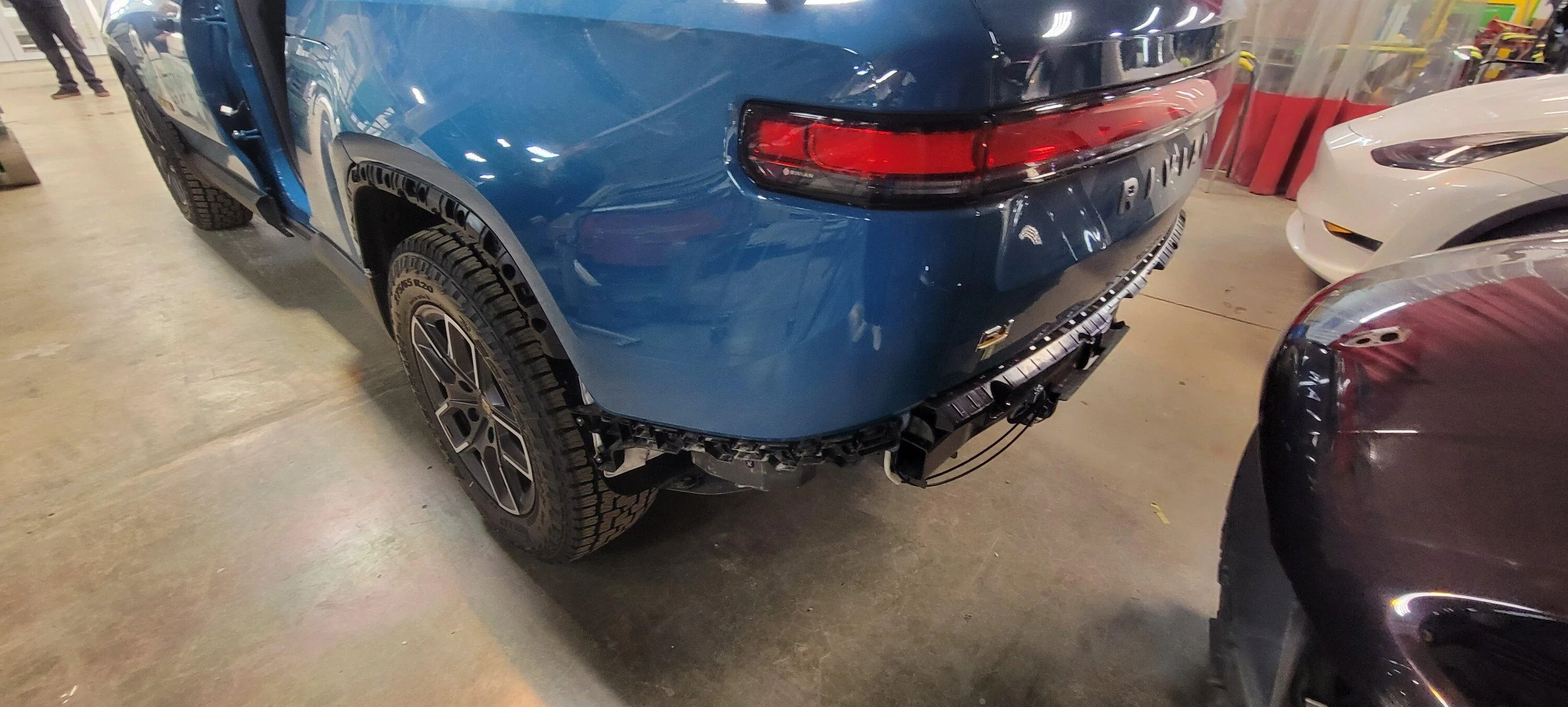 Rivian R1T R1S My Partially Disassembled R1T at the Body Shop For Repaint 20220518_112134