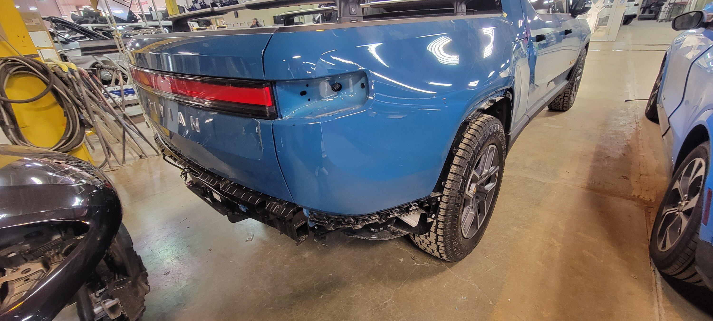 Rivian R1T R1S My Partially Disassembled R1T at the Body Shop For Repaint 20220518_112233
