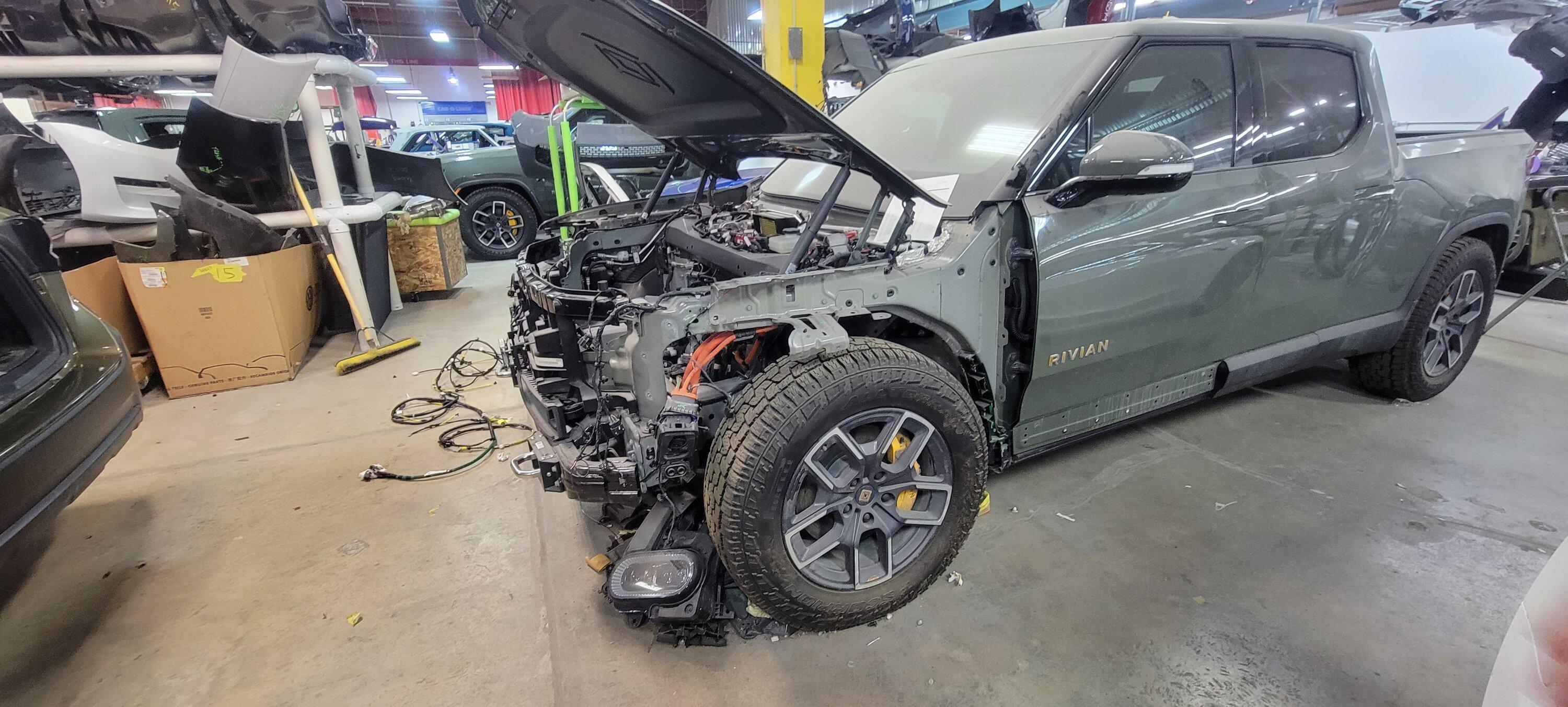 Rivian R1T R1S My Partially Disassembled R1T at the Body Shop For Repaint 20220518_112330