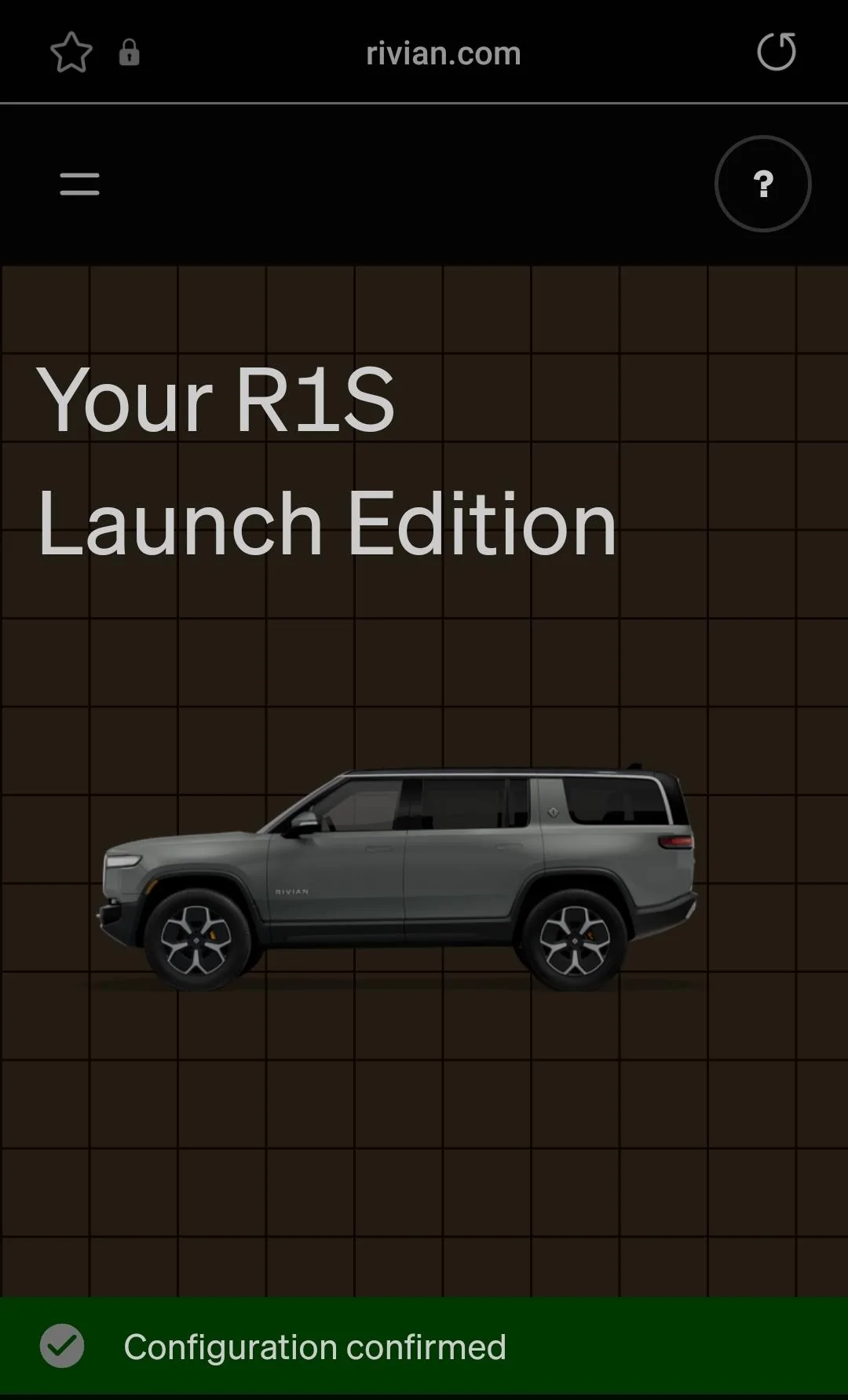 Rivian R1T R1S Account Page Change Screenshot_20220519-204306_Samsung Internet