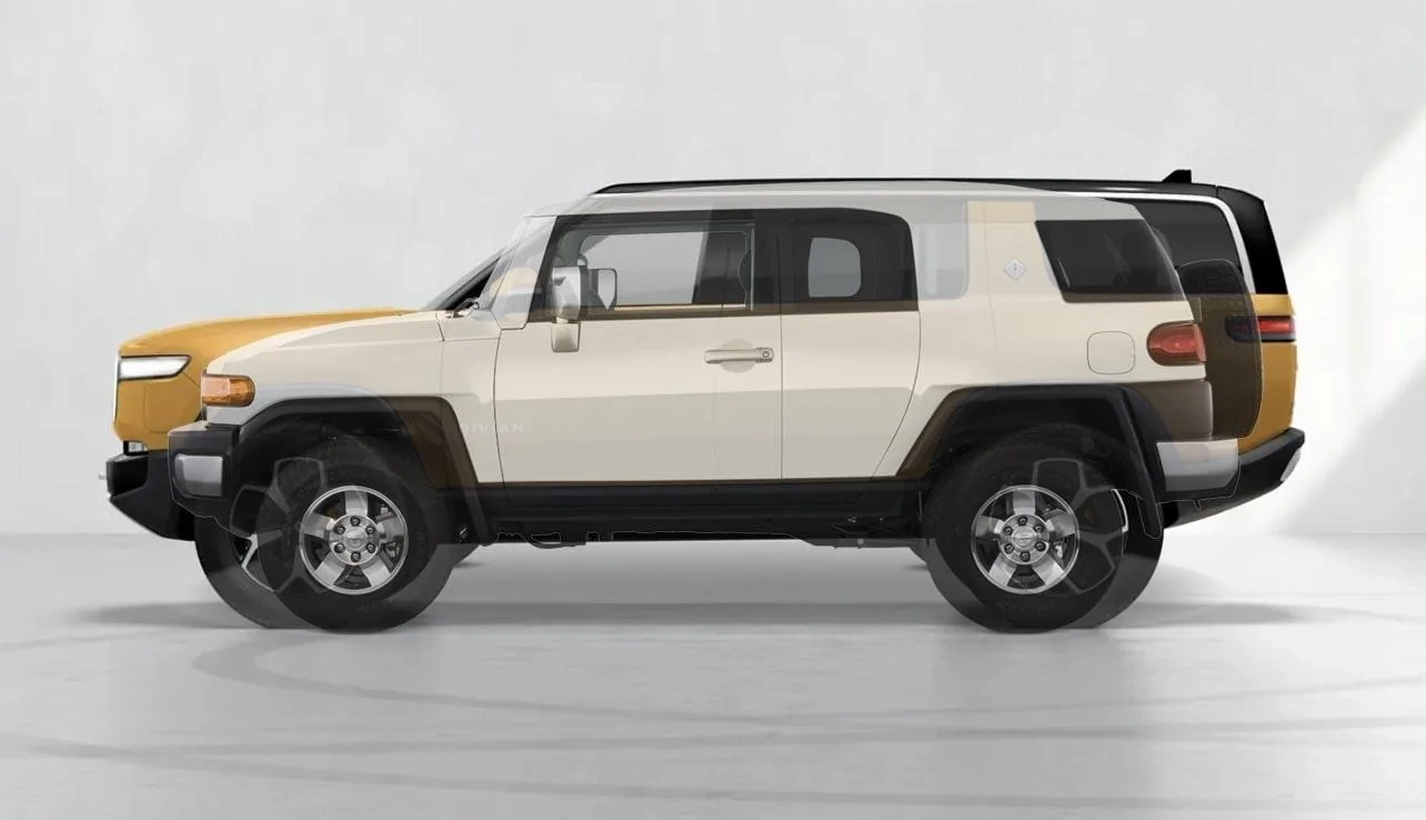 Rivian R1T R1S R1S Size Comparisons to other SUVs and Trucks Toyota_FJ_cruiser.jpg?ixlib=rails-0.3