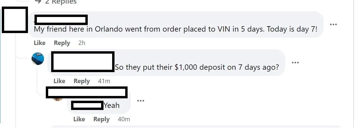 Rivian R1T R1S Shortest order-to-delivery time yet @ 40 days Screenshot