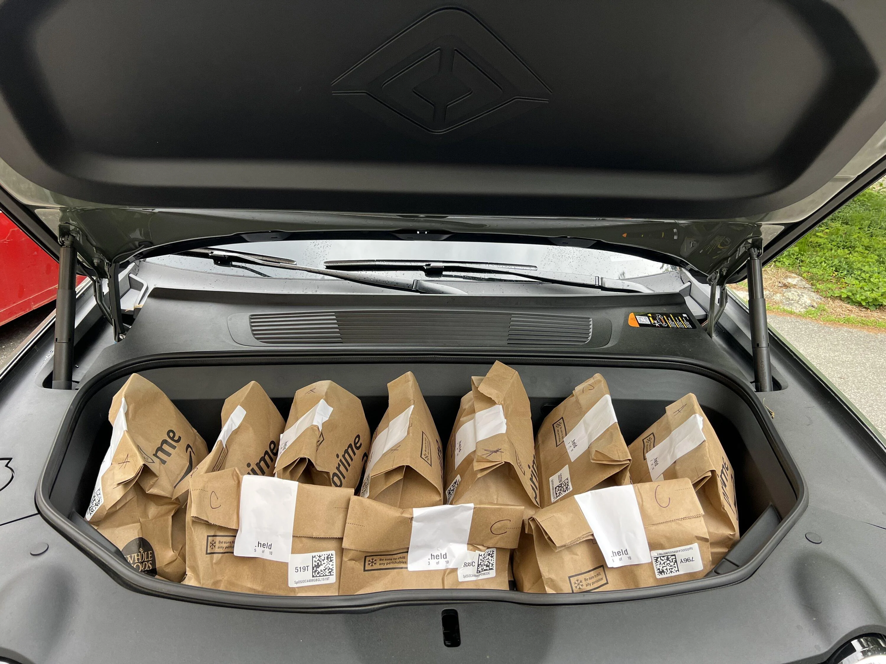 Rivian R1T R1S Frunk Capacity, groceries for scale 5E0A68D3-E5F0-49CA-87C0-5F7E176B9BE7