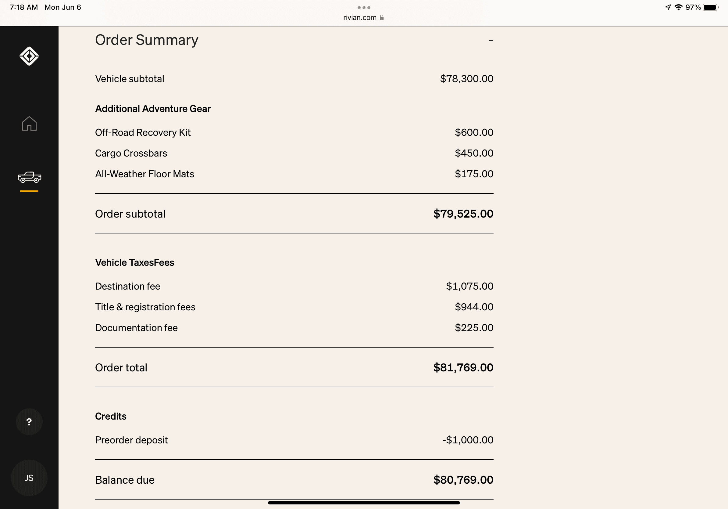 Rivian R1T R1S Fees at Delivery? 652B5A6A-93FD-41BB-B0DA-2F1B5EE056A1