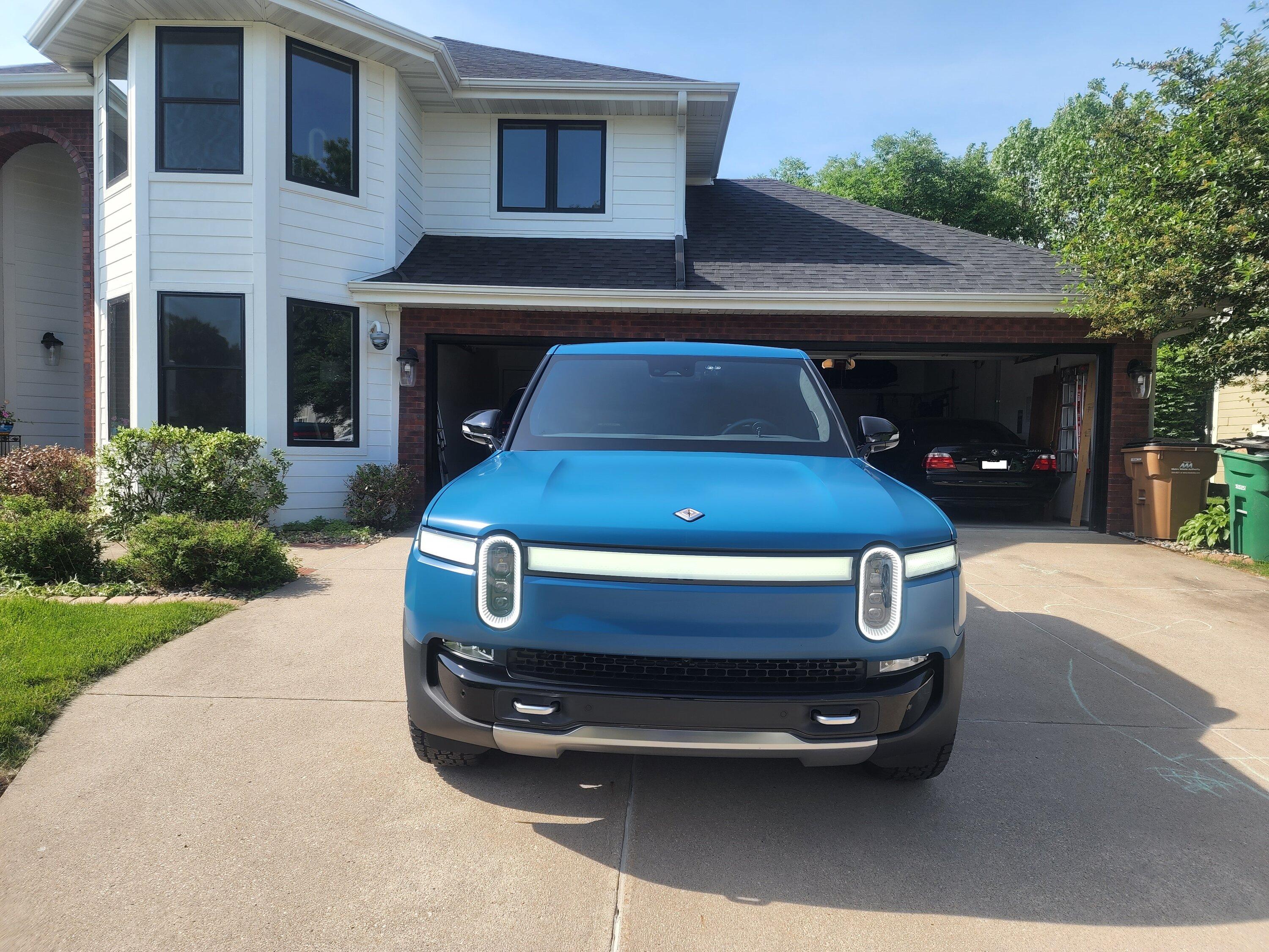 Rivian R1T R1S SunTek Ultra Matte PPF Wrap and Evolve Tint on Rivian Blue R1T 20220605_092803