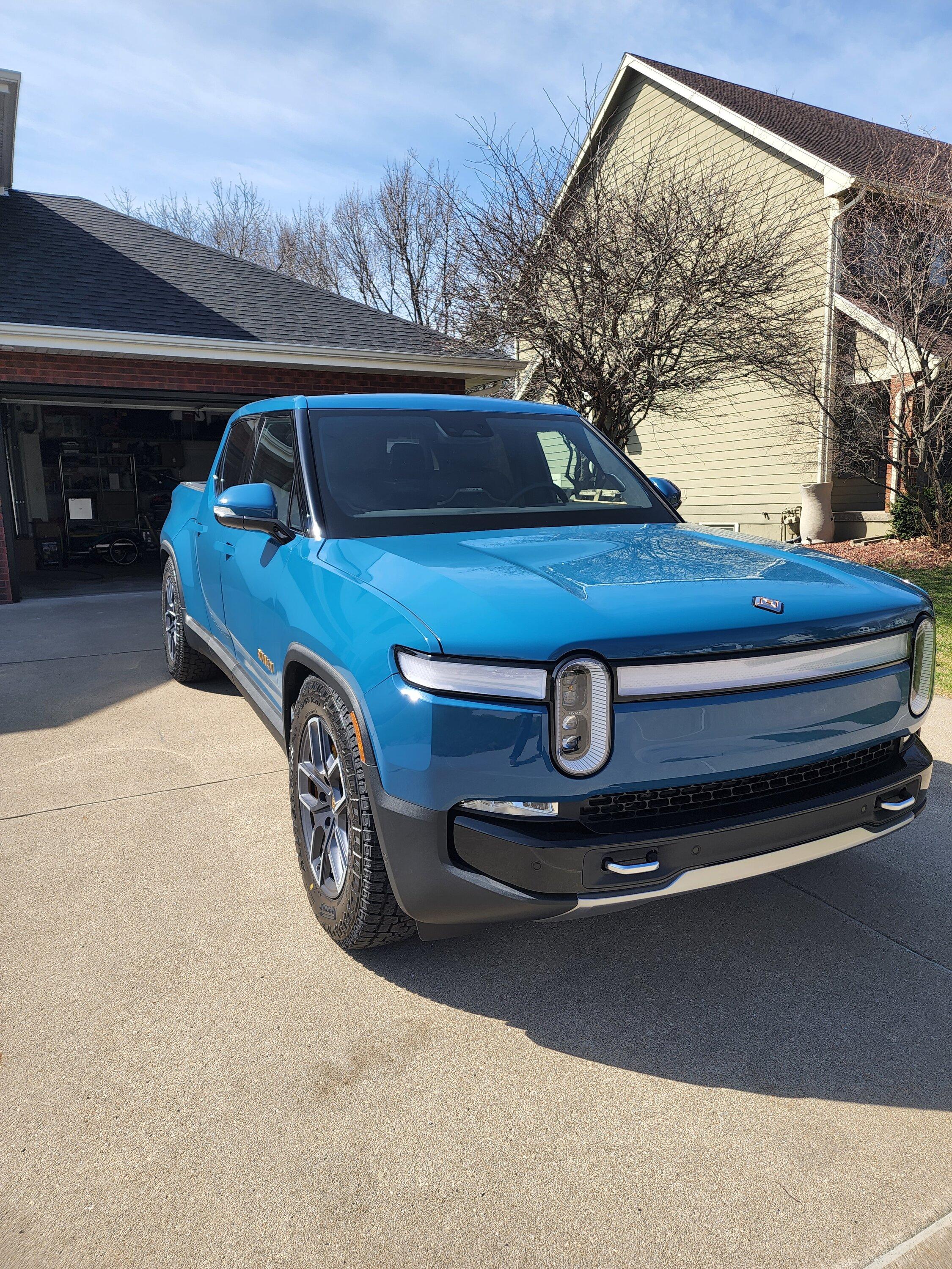 Rivian R1T R1S SunTek Ultra Matte PPF Wrap and Evolve Tint on Rivian Blue R1T 20220415_105816