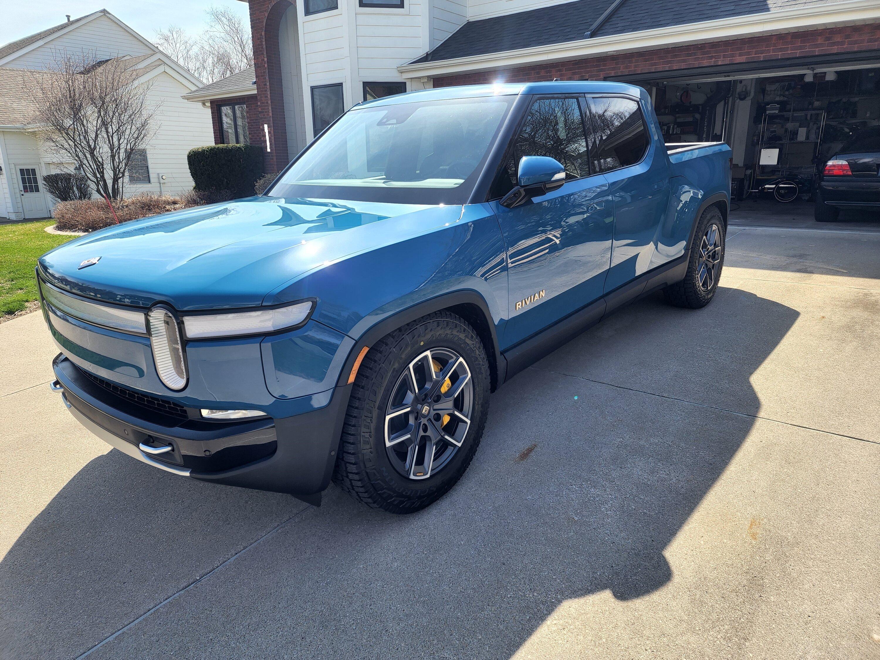 Rivian R1T R1S SunTek Ultra Matte PPF Wrap and Evolve Tint on Rivian Blue R1T 20220415_111820