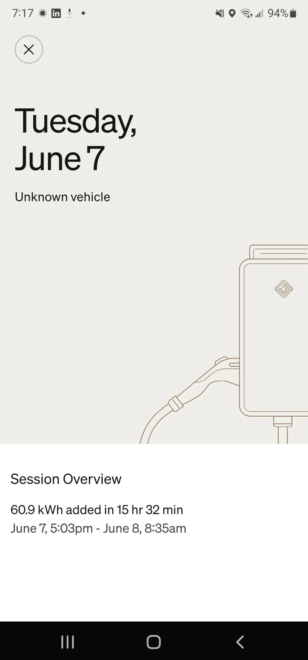 Rivian R1T R1S Riv8an Wall Charger Lack of Charging Data Screenshot_20220610-071712_Rivian