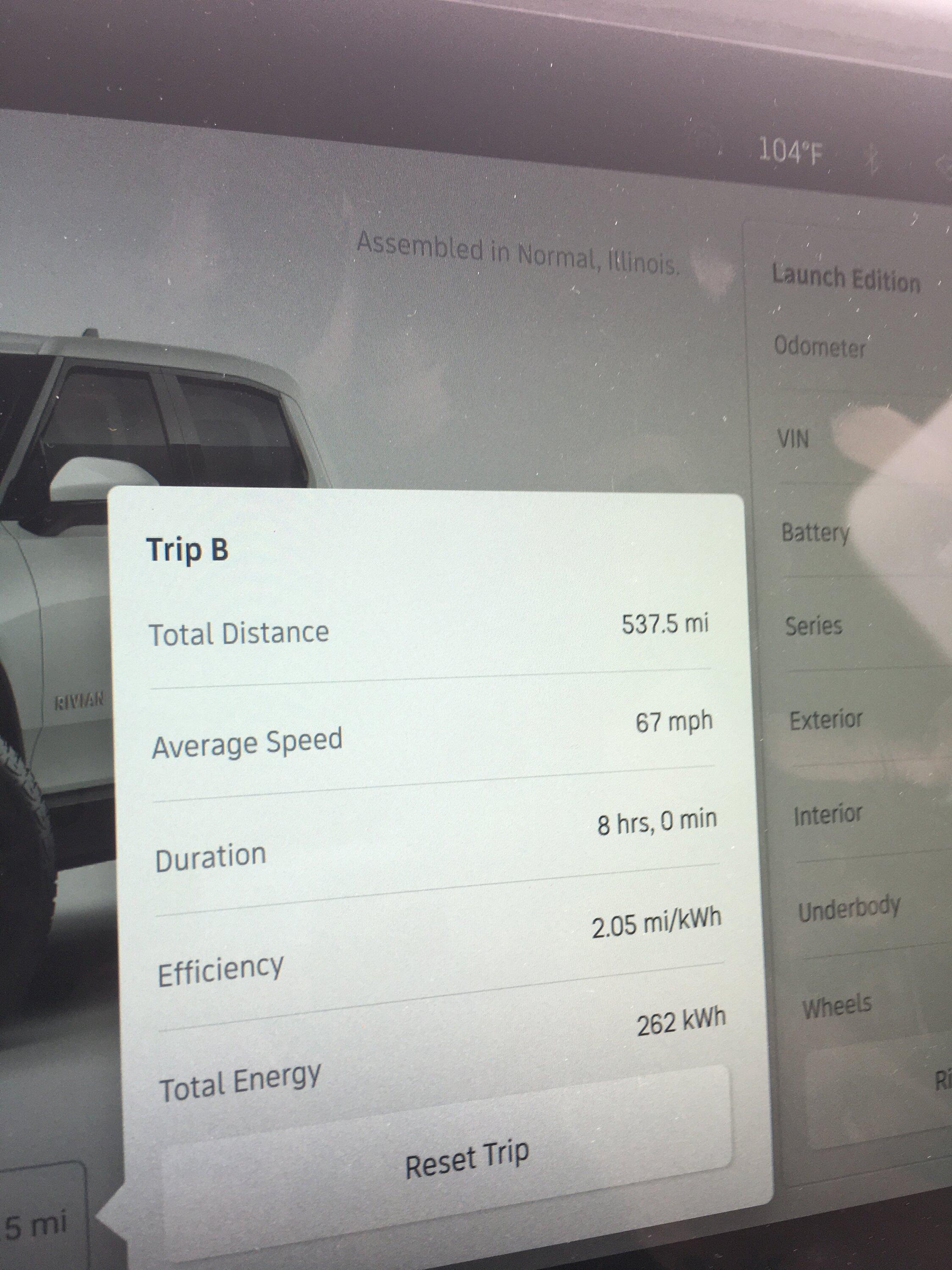 Rivian R1T R1S R1T report- SF Bay area to Henderson, NV - 537 miles, 67 mph avg, HOT - 2.05 mi/kWh IMG_0272.JPG