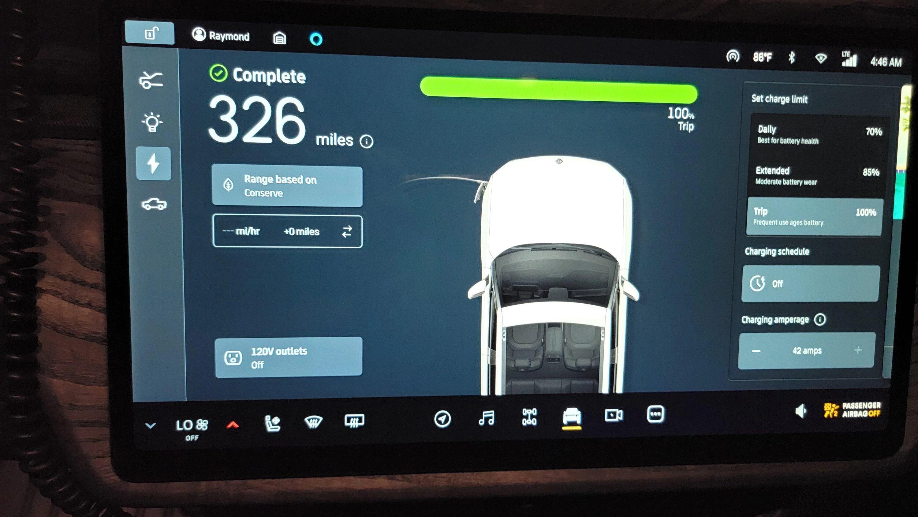 Rivian R1T R1S Charging your R1T 70 or 85% 20220612_044619