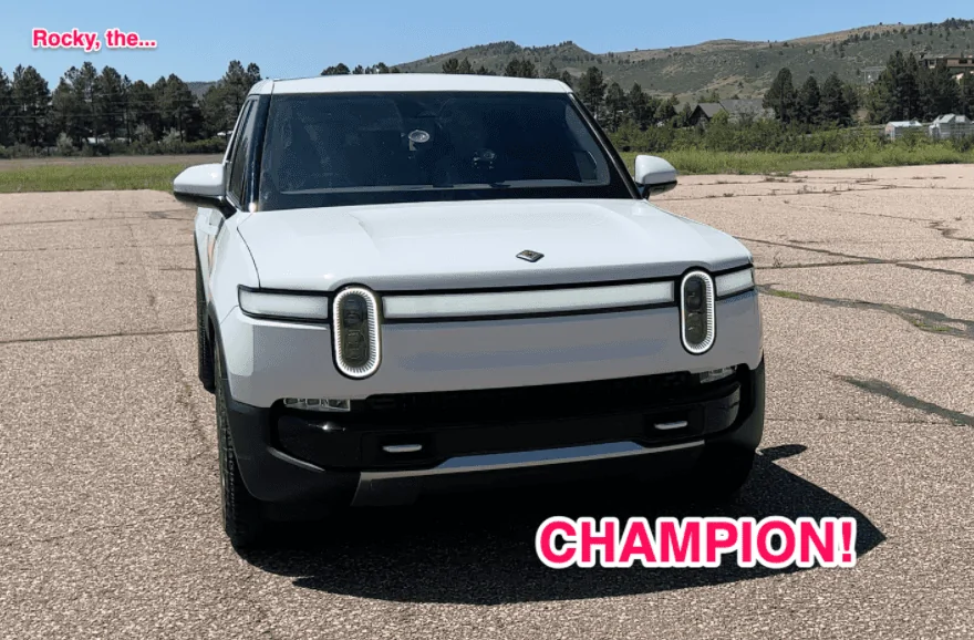 Rivian R1T R1S R1T Drag Racing the Lightning!! + Ram TRX and F-150 Powerboost Hybrid 1655565515160