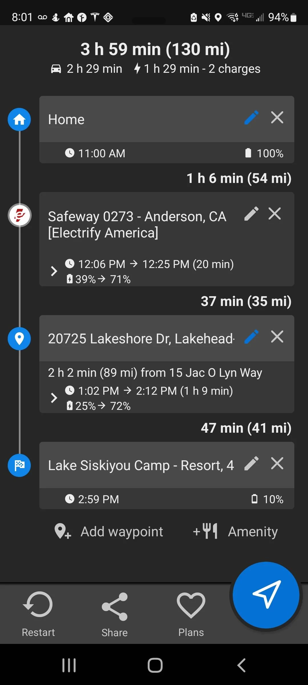 Rivian R1T R1S Towing 7000 lbs 27' Trailer, ~ 130miles 3500ft Elevation Change Screenshot_20220620-080131_ABRP