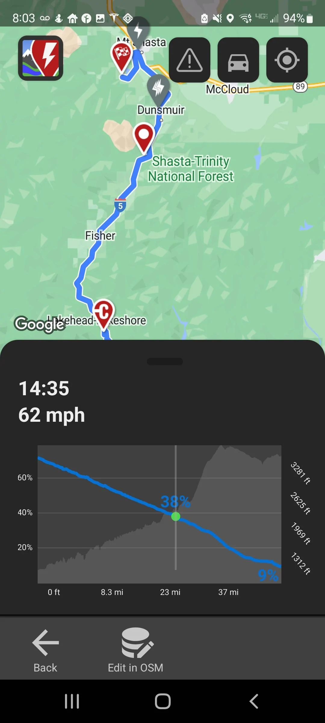 Rivian R1T R1S Towing 7000 lbs 27' Trailer, ~ 130miles 3500ft Elevation Change Screenshot_20220620-080331_ABRP
