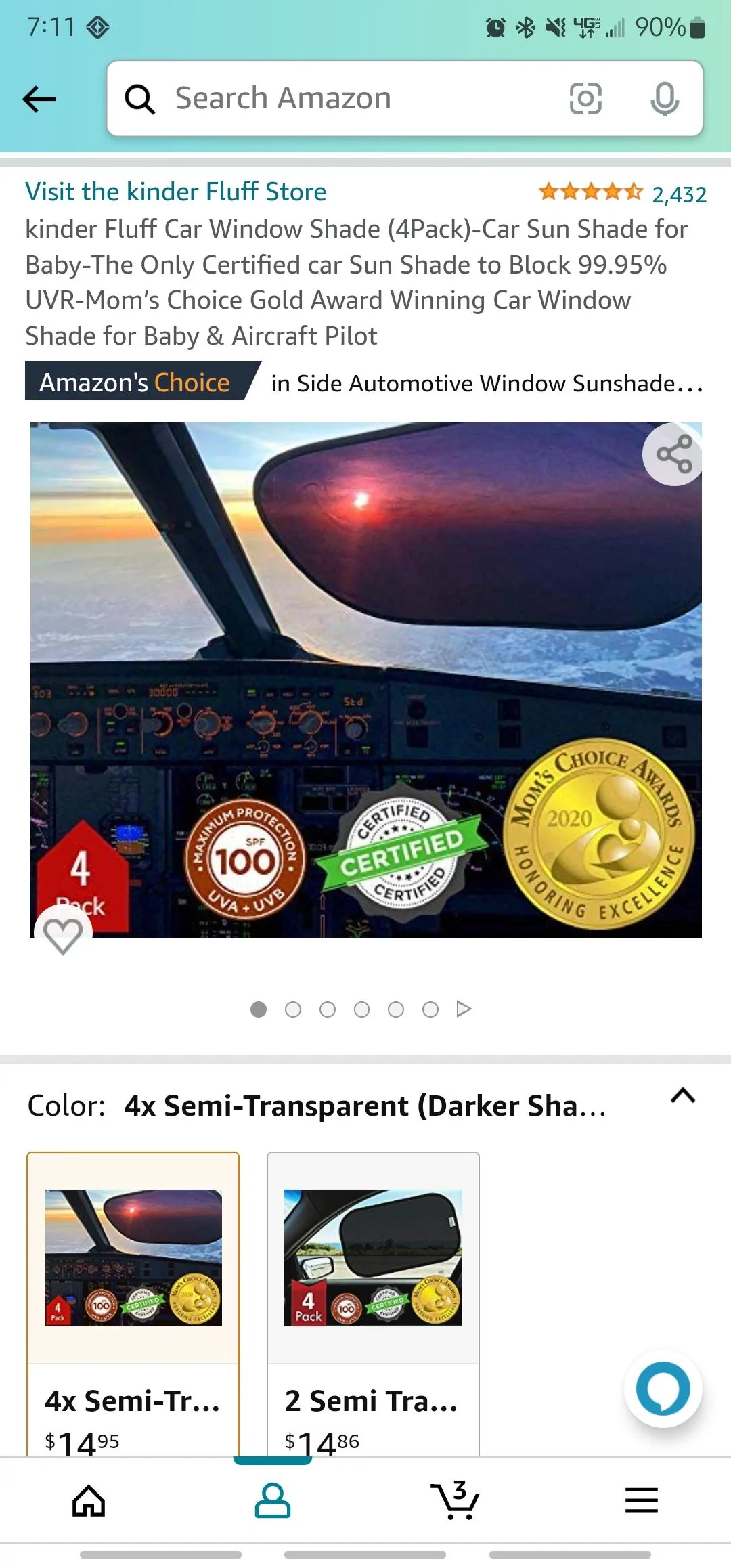 Rivian R1T R1S Sunroof Shade Option Screenshot_20220621-071153_Amazon Shopping