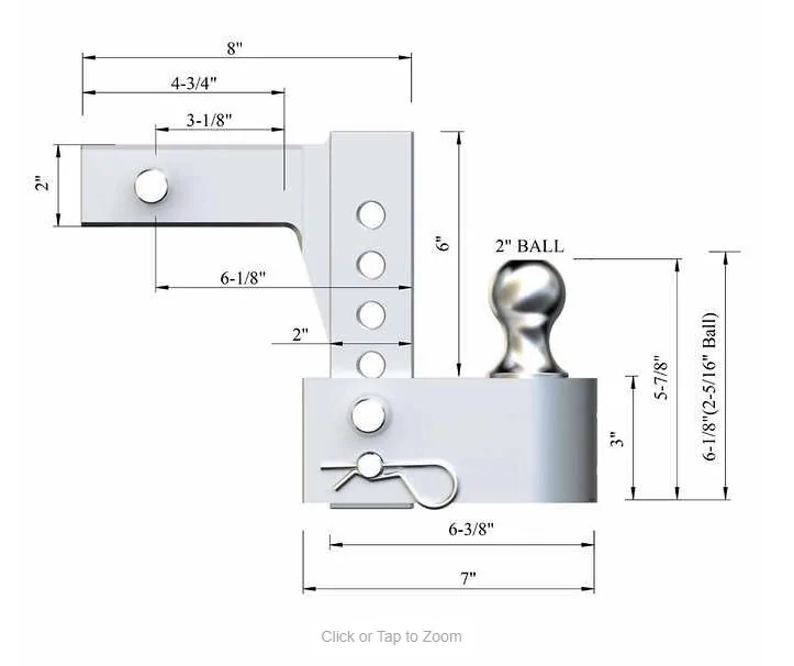Rivian R1T R1S Hitch Pin length Aluma Hitch