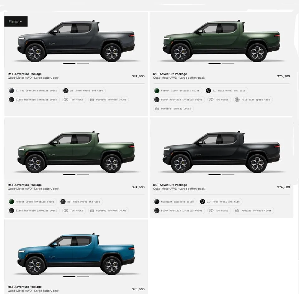 Rivian R1T R1S First look at @ “Introducing the R1 Shop” -- Rivian website to shop for R1T that delivers in 6-8 weeks N