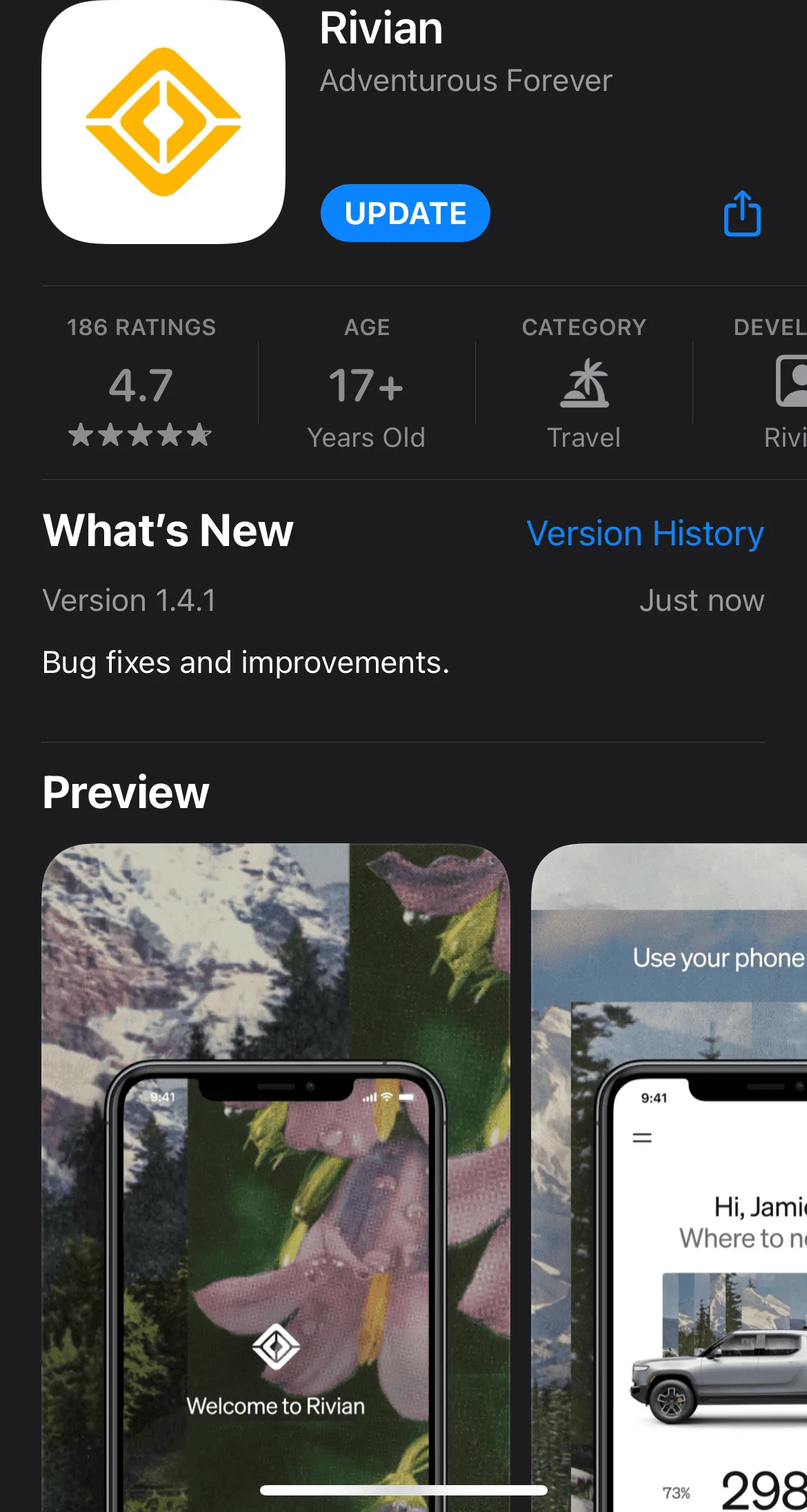 Rivian R1T R1S Rivian App Update 1.4.1 | What's New 1656376507445