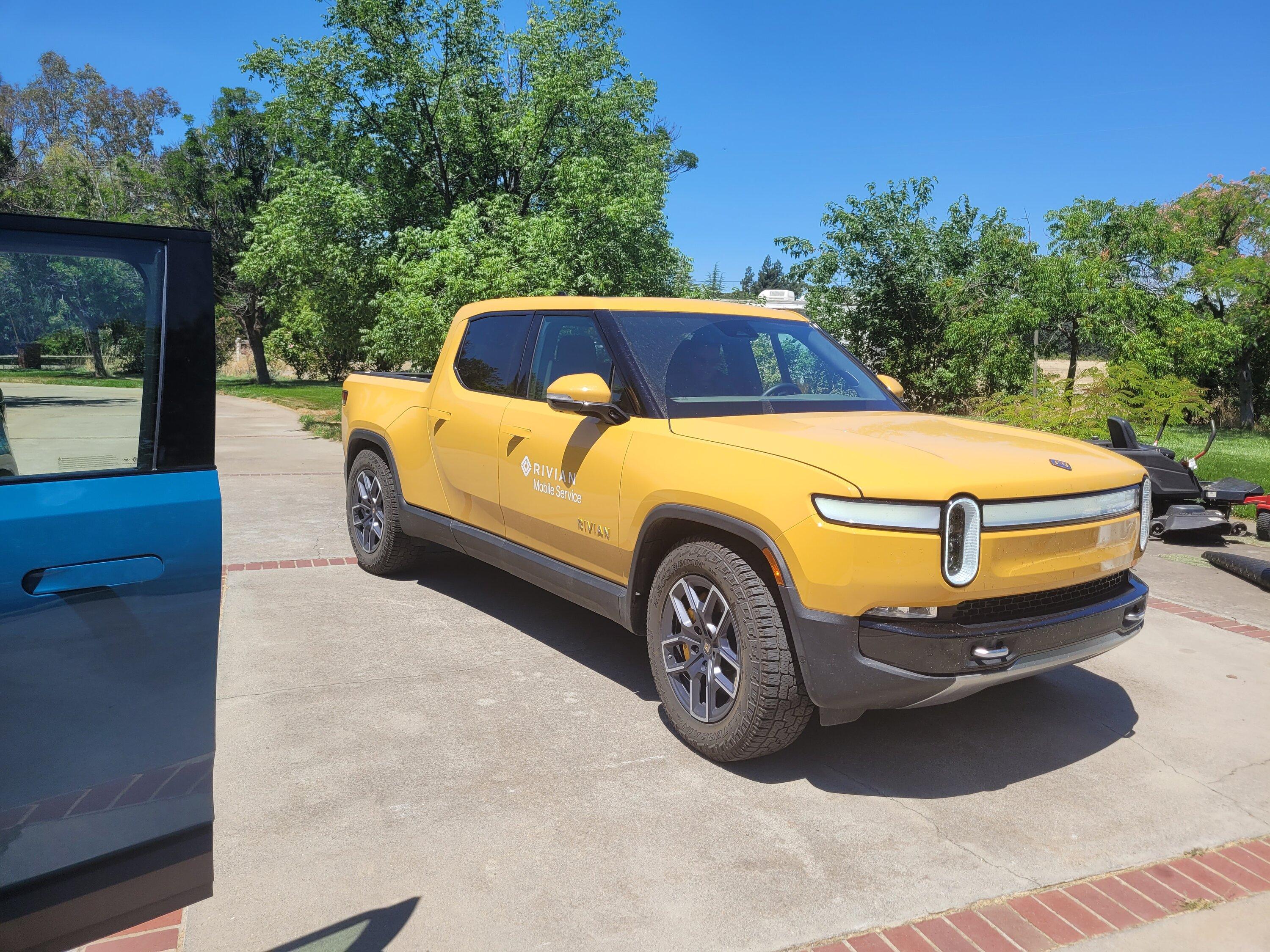 Rivian R1T R1S R1T breakdown while towing - repair follow-up cause: coolant line bursted/broke, causing battery overheat 20220629_123325