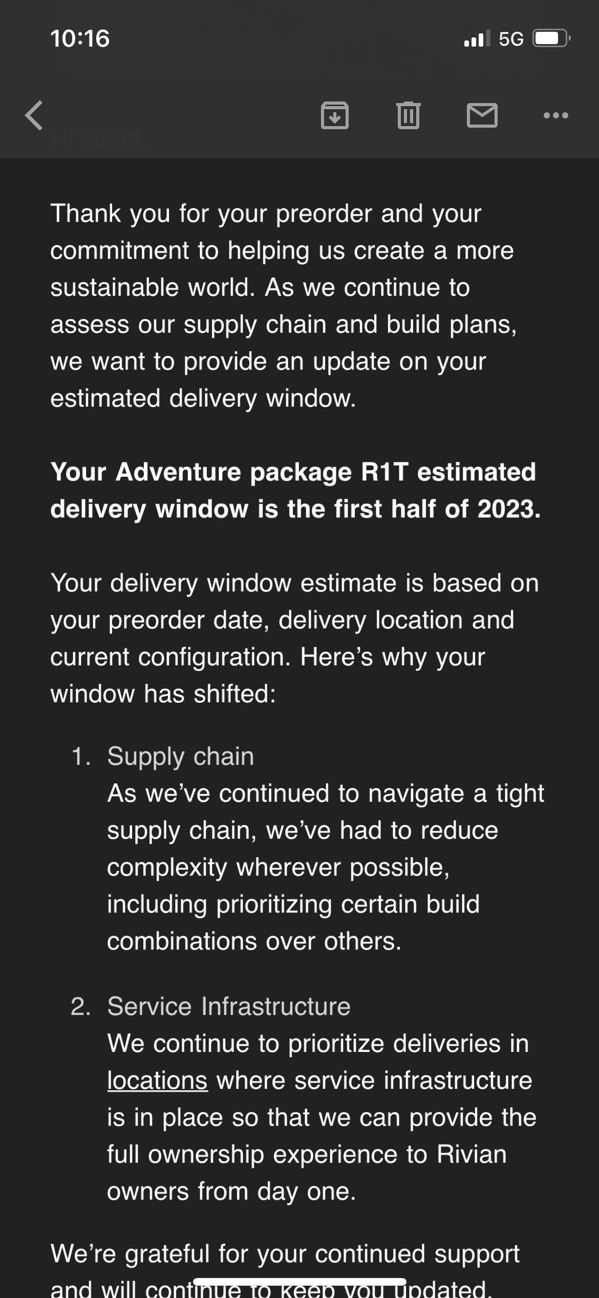 Rivian R1T R1S R1S Delivery Update Email (June 30, 2022) 0091EACF-3F15-4D74-98DE-7E5757E4C414