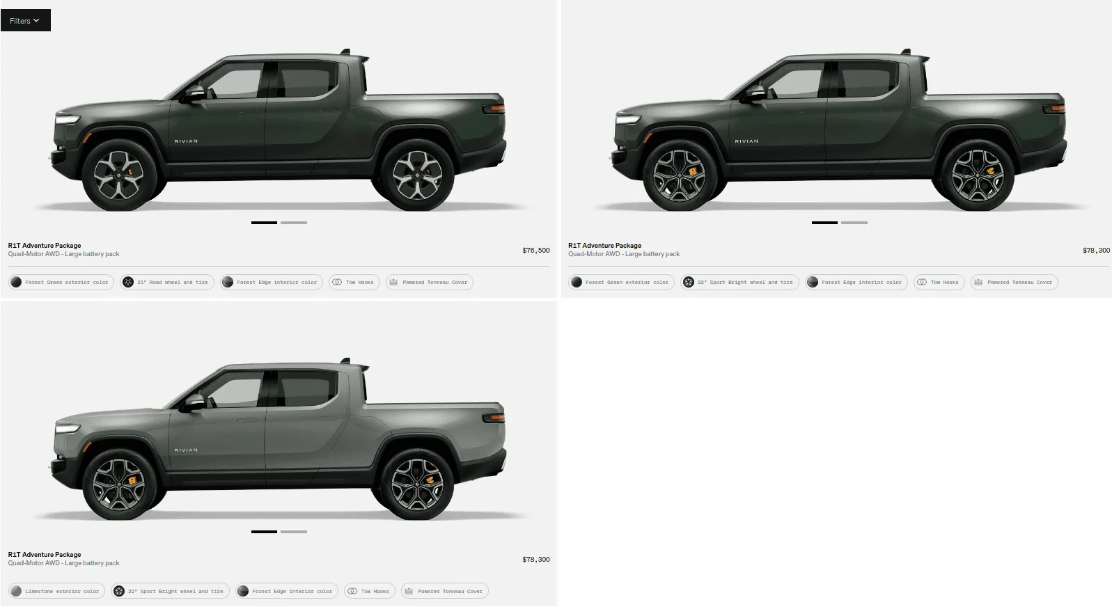 Rivian R1T R1S First look at @ “Introducing the R1 Shop” -- Rivian website to shop for R1T that delivers in 6-8 weeks Screenshot from 2022-06-30 11-02-23
